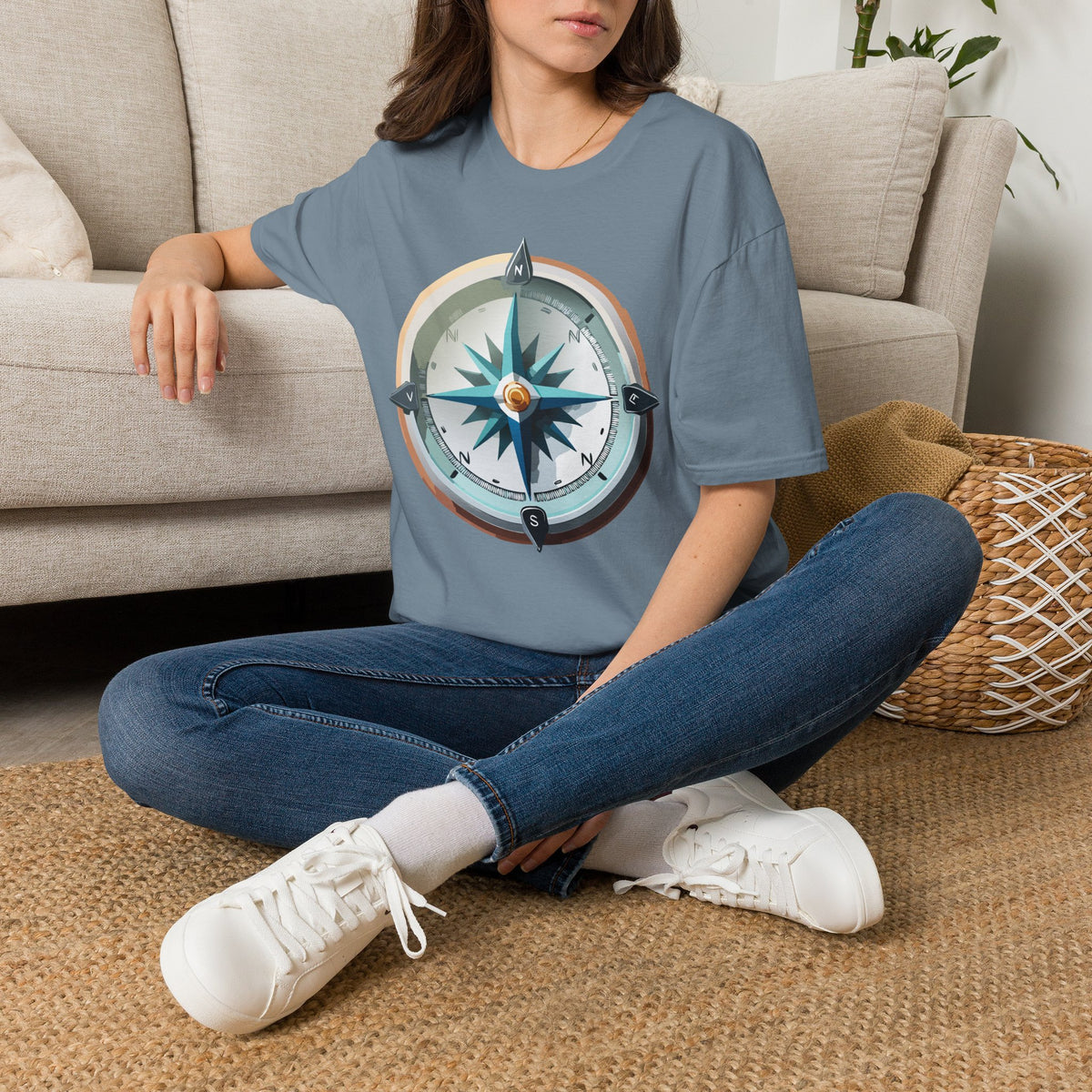 Vintage Compass Tee | Nautical Compass T-Shirt, Adventure Travel Graphic Design Unisex 100 Cotton Gildan T-Shirt