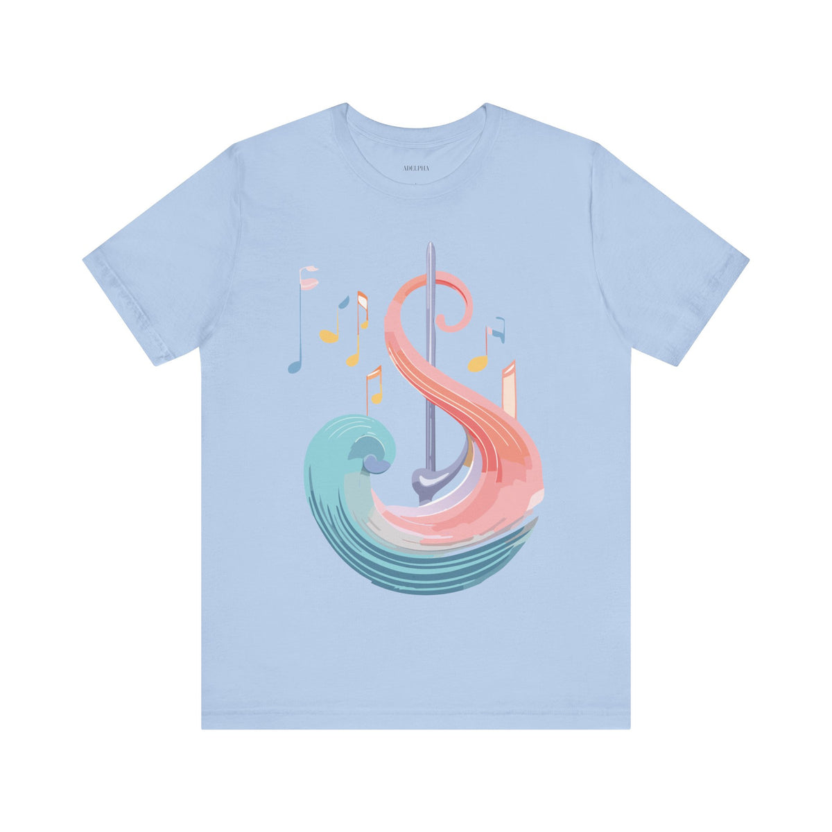 Music Graphic Unisex Cotton Bella+Canvas Tee with Art Design n181