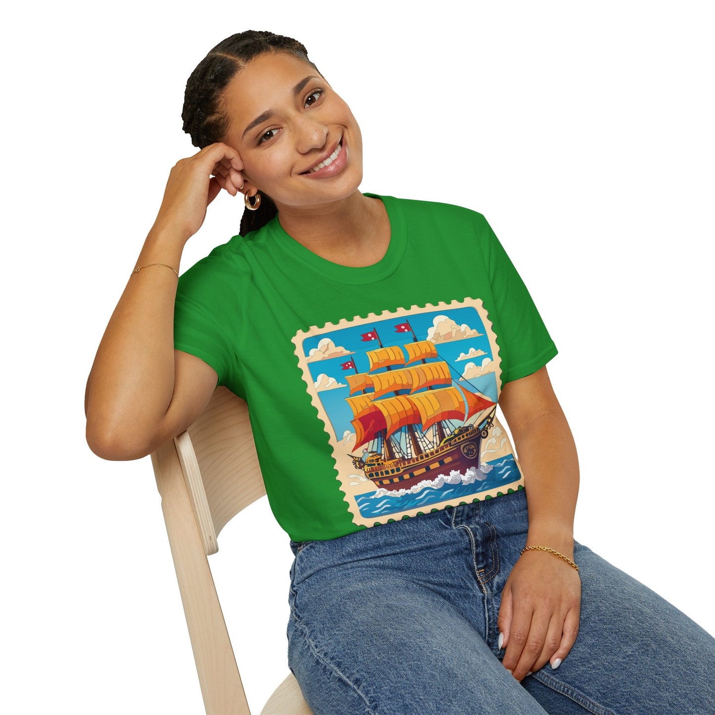 Unisex Softstyle Frigate Ship T Shirt 100 Percent Ring Spun Cotton Gildan 64000 Tee