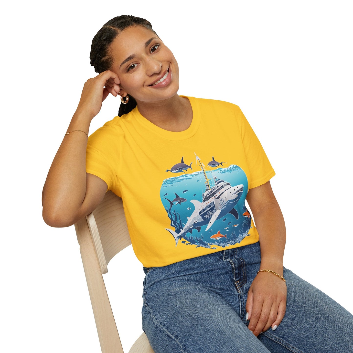 Ocean Graphic Unisex Softstyle Cotton Tee 6
