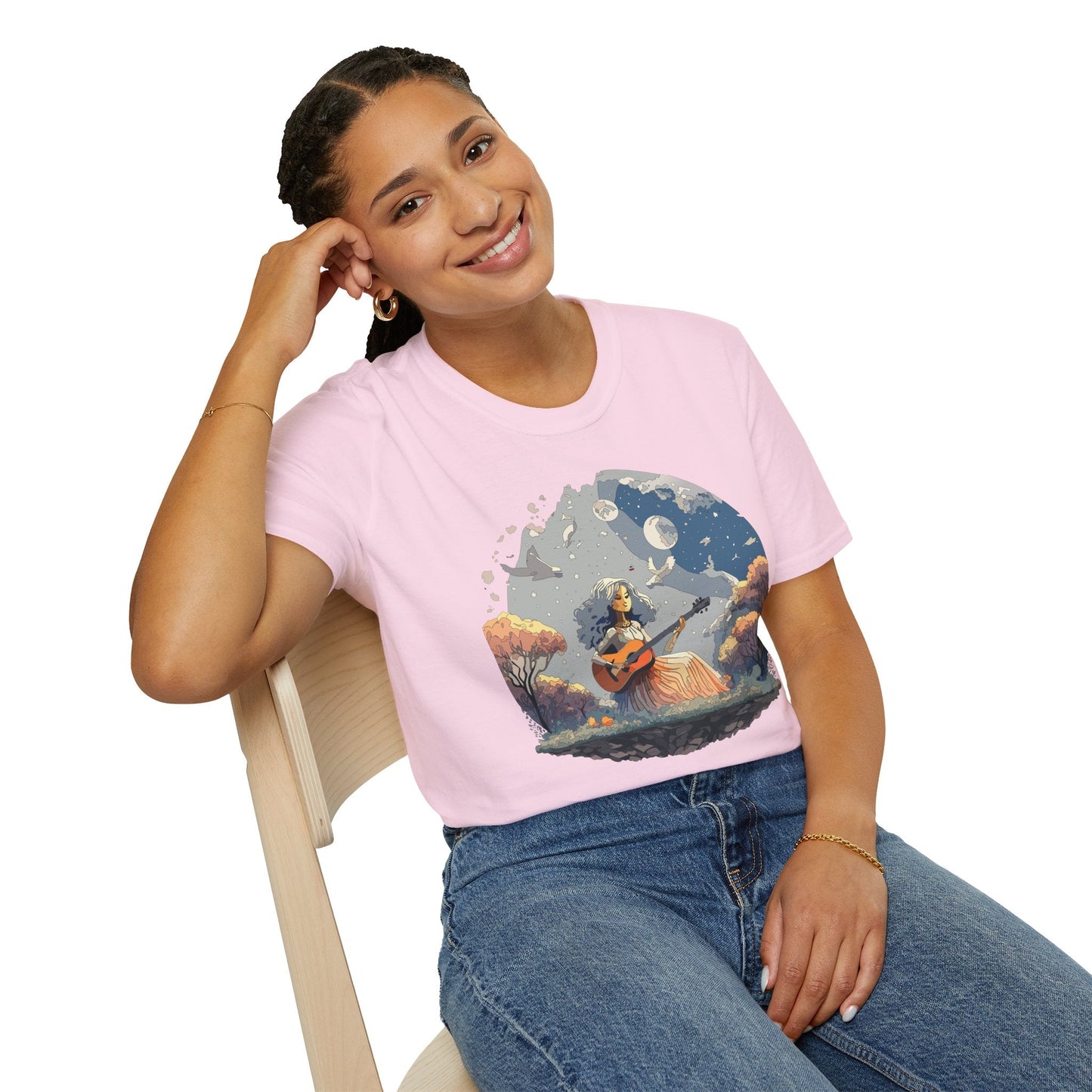 Womens Graphic T Shirt Art Design Tee Unisex Softstyle Cotton Shirt Everyday Comfort Durable Wear