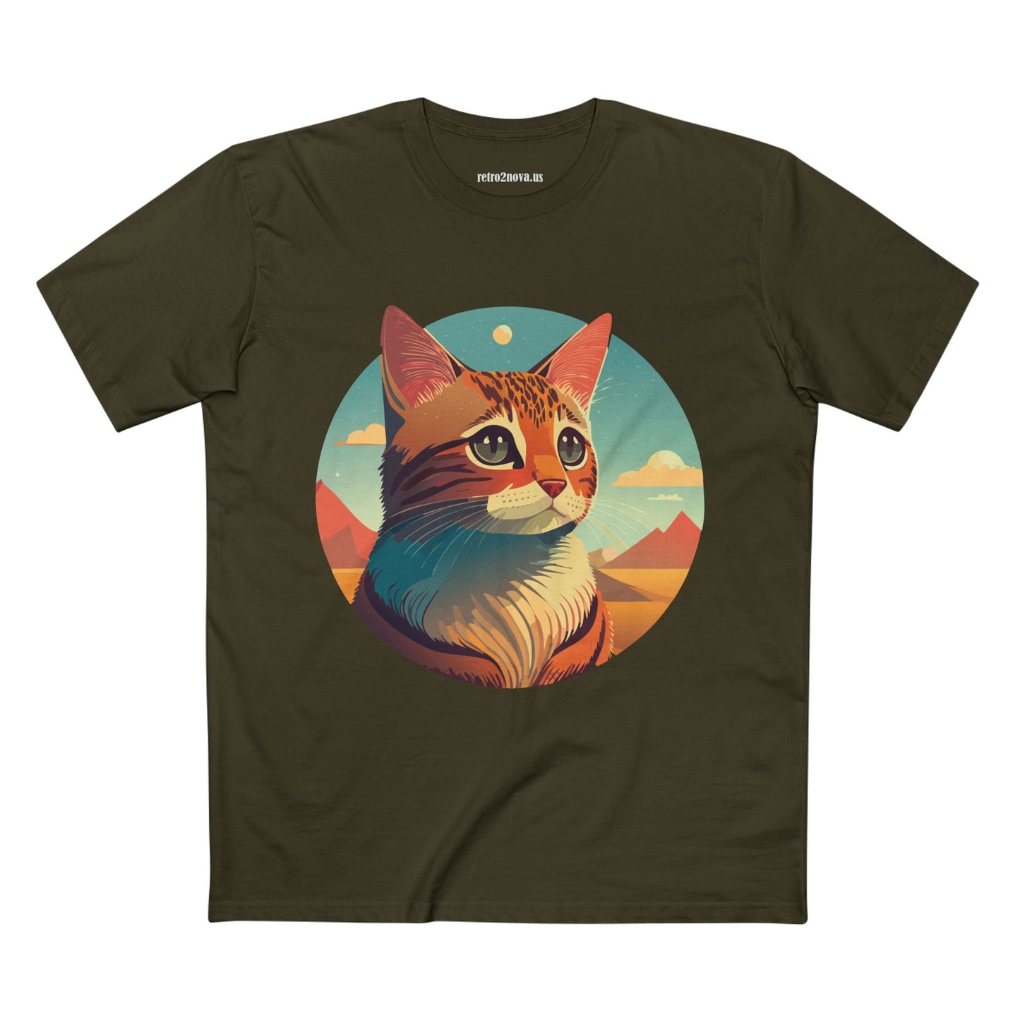 Cat Shirt Unisex Premium Cotton Tee With Original Art Design By Retro2Nova Breathable Ring Spun Cotton Soft Comfortable