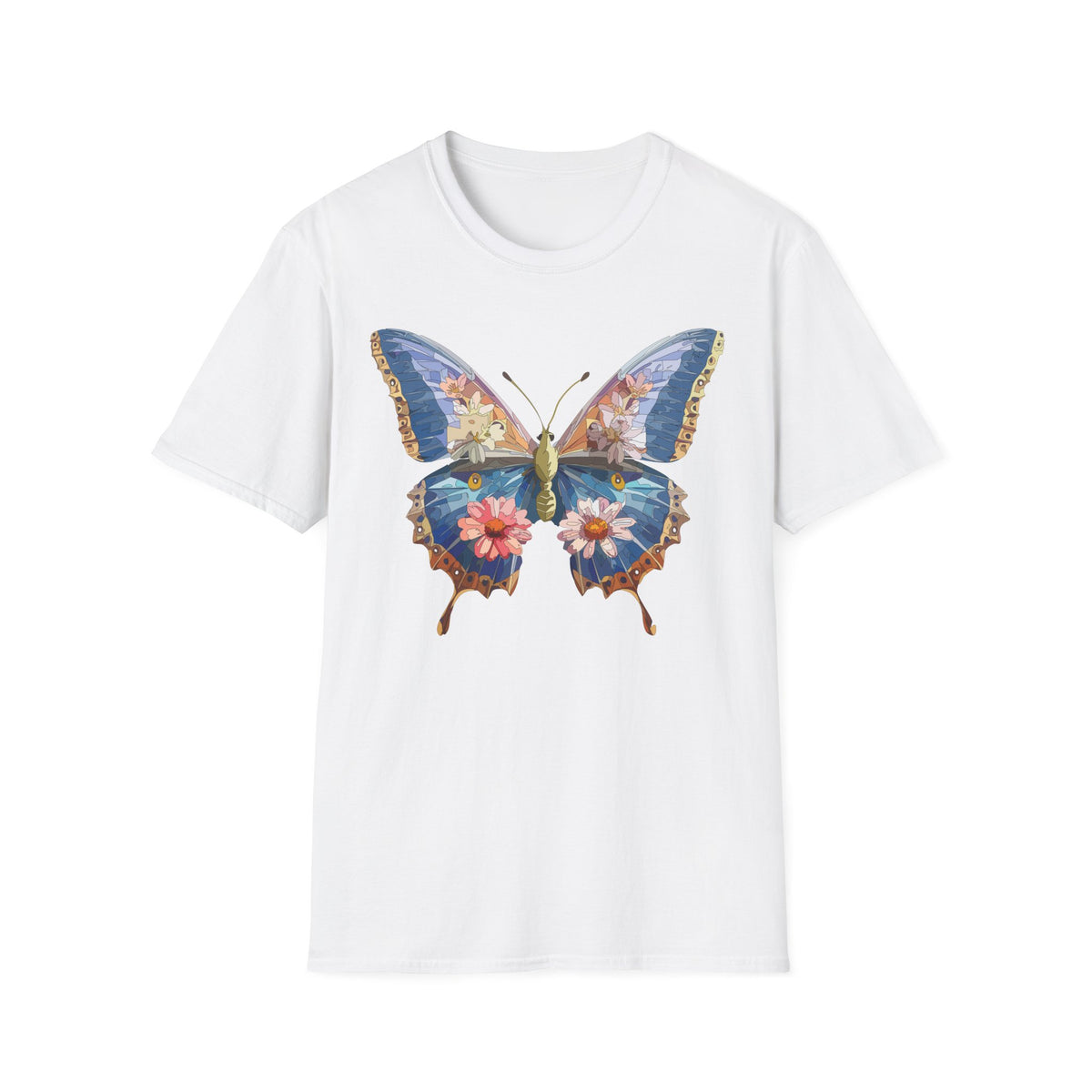 Floral Watercolor Butterfly Graphic Tee Unisex 100 Cotton Gildan T-Shirt