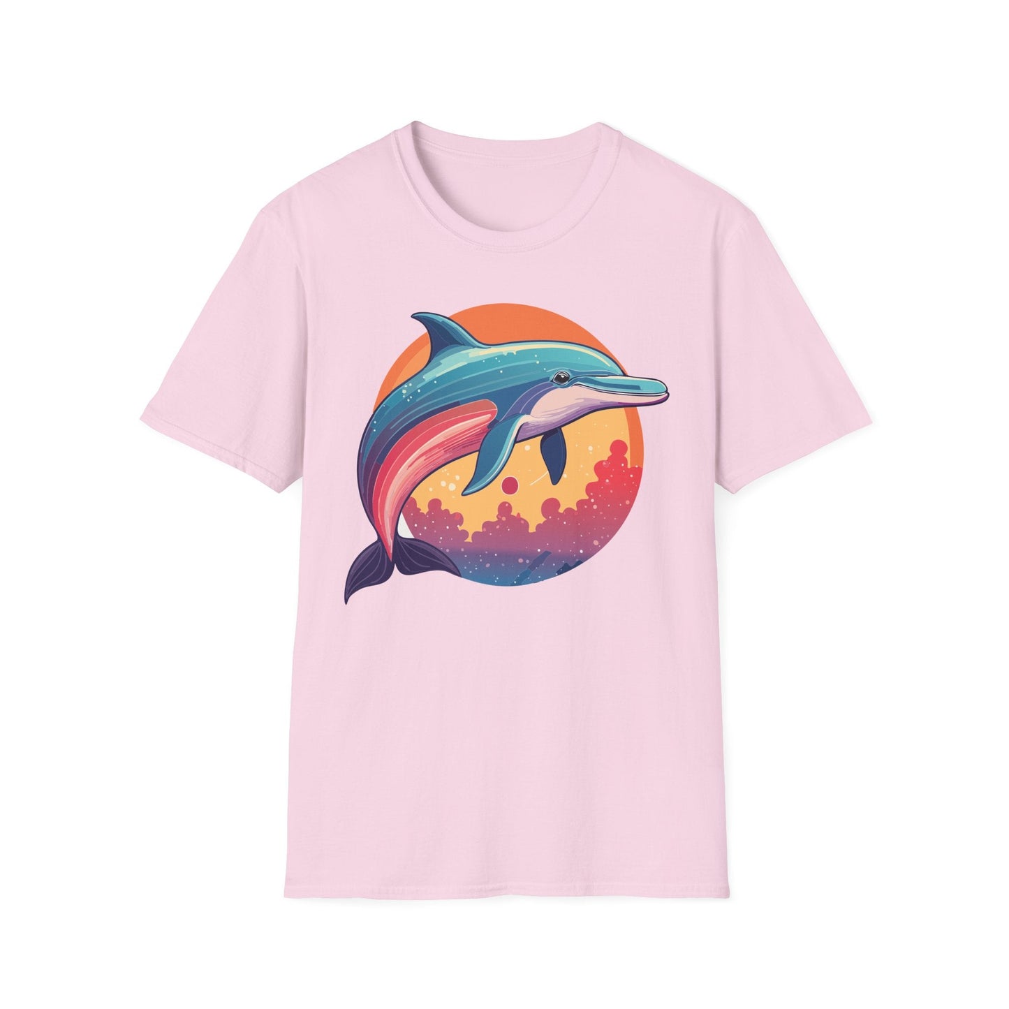 Dolphin Shirt For Unisex Adults Gildan Softstyle 64000 Ring Spun Cotton Tee Fish Tee