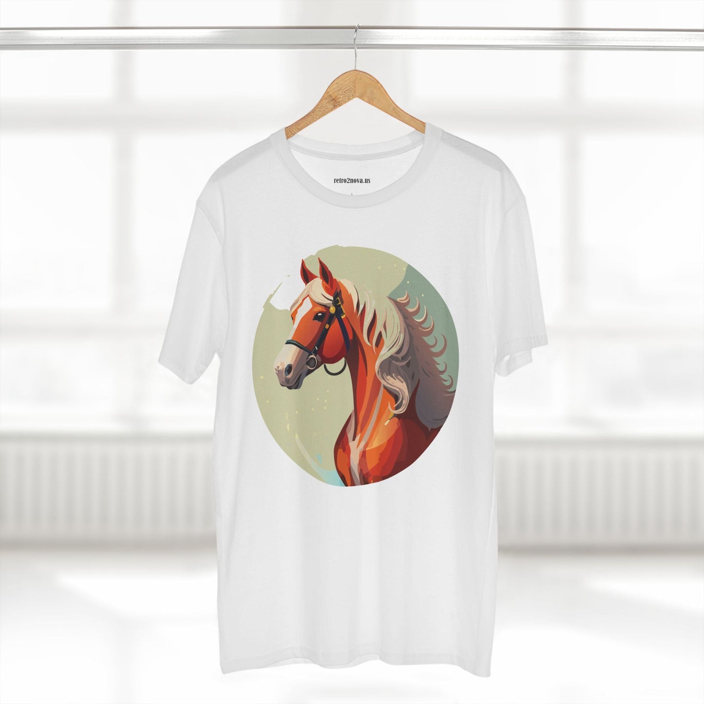 Unisex Premium Cotton Staple Tee With Original Horse Shirt Art Design For Animal Lovers Breathable Comfort Retro2Nova
