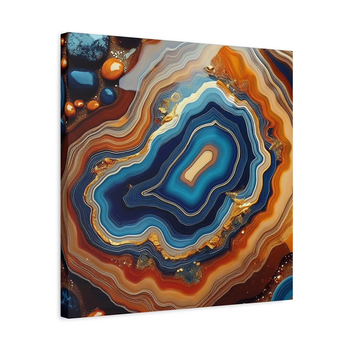 Agate Stone Graphic Print Canvas, Oil Paint Print 20x20, 24x24, 30x30, 32x32, 36x36 Canvas Pine-Wood Inner Frame MC-189