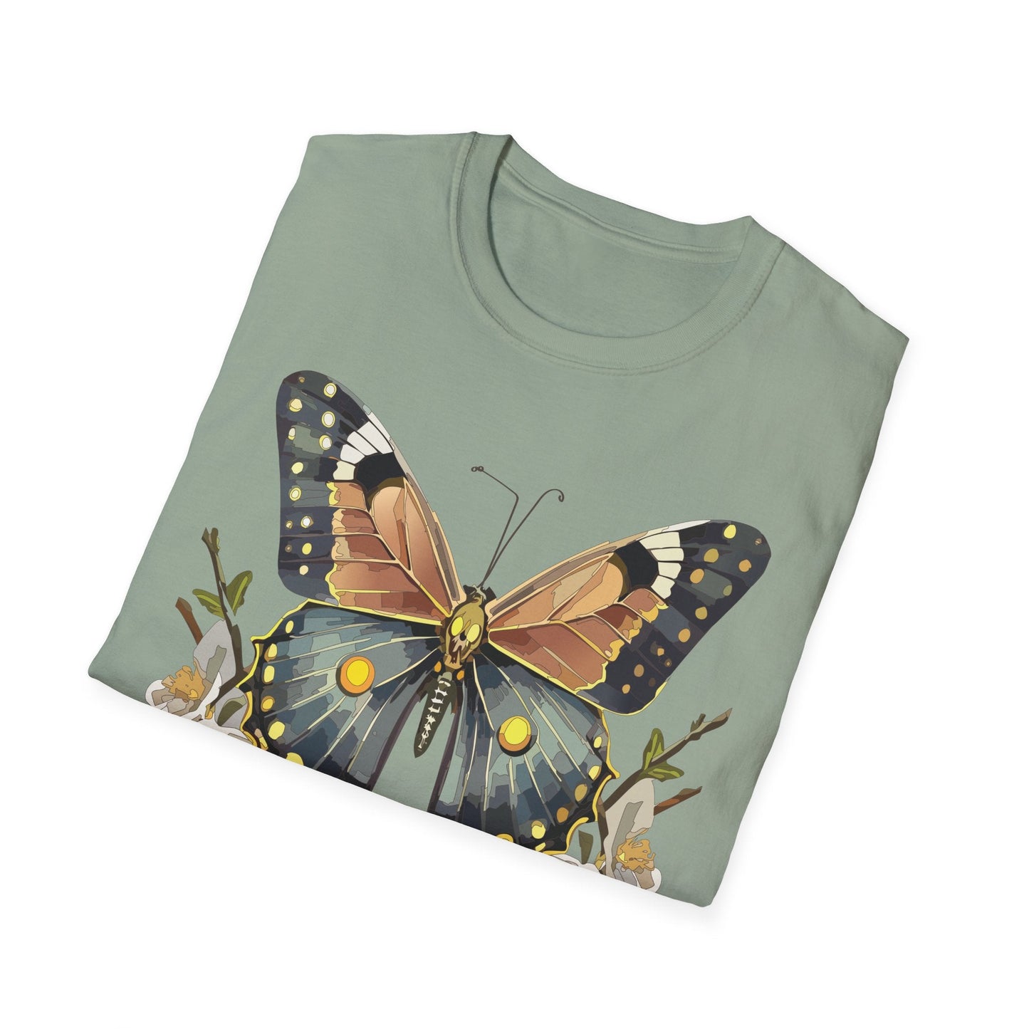 Butterfly Shirt Unisex Gildan Softstyle T Shirt Monarch Butterfly Tee 100 Percent Ring Spun Cotton