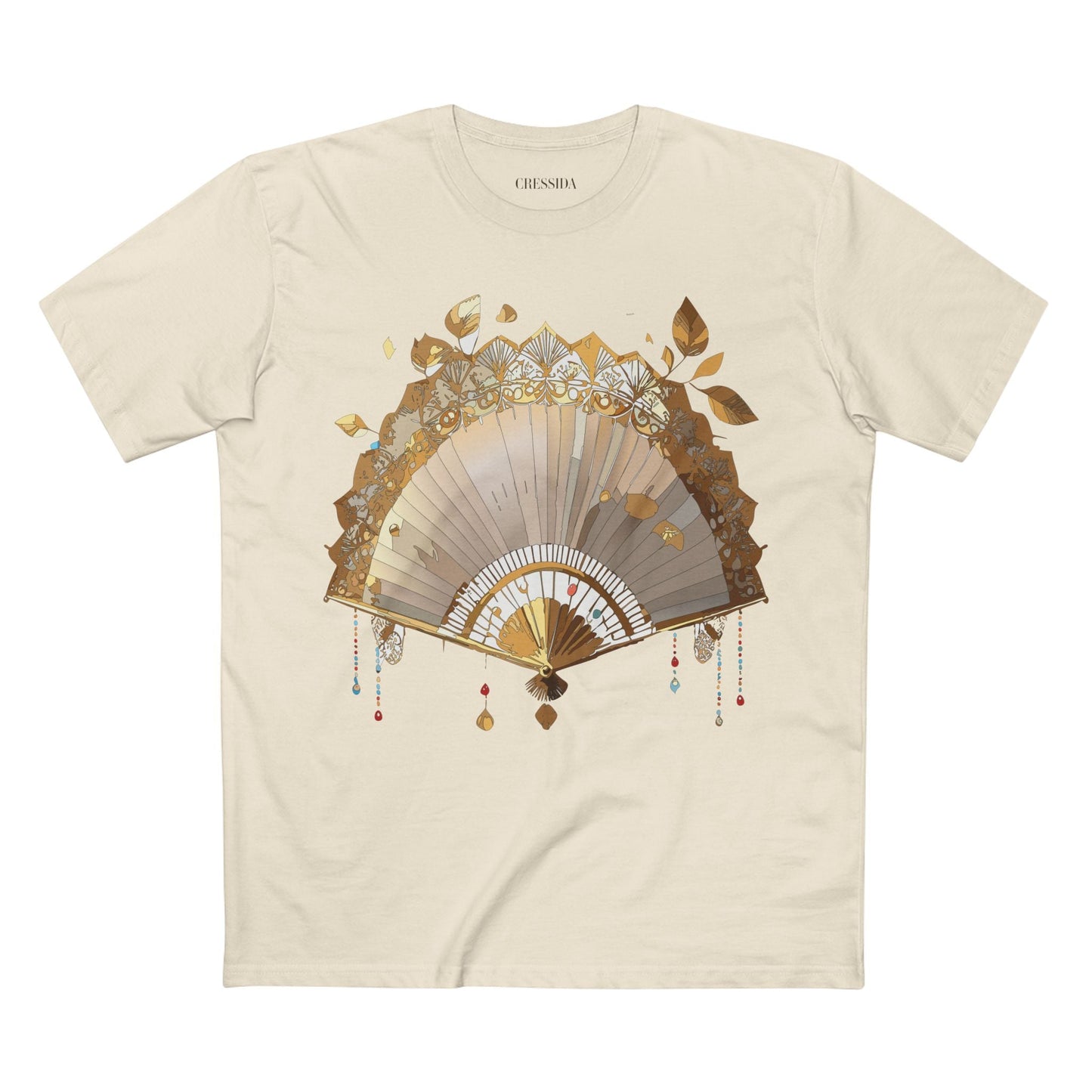 Antique Fan Graphic Design T-Shirt Unisex 100 Cotton Floral Carnival Artwork Tee 12