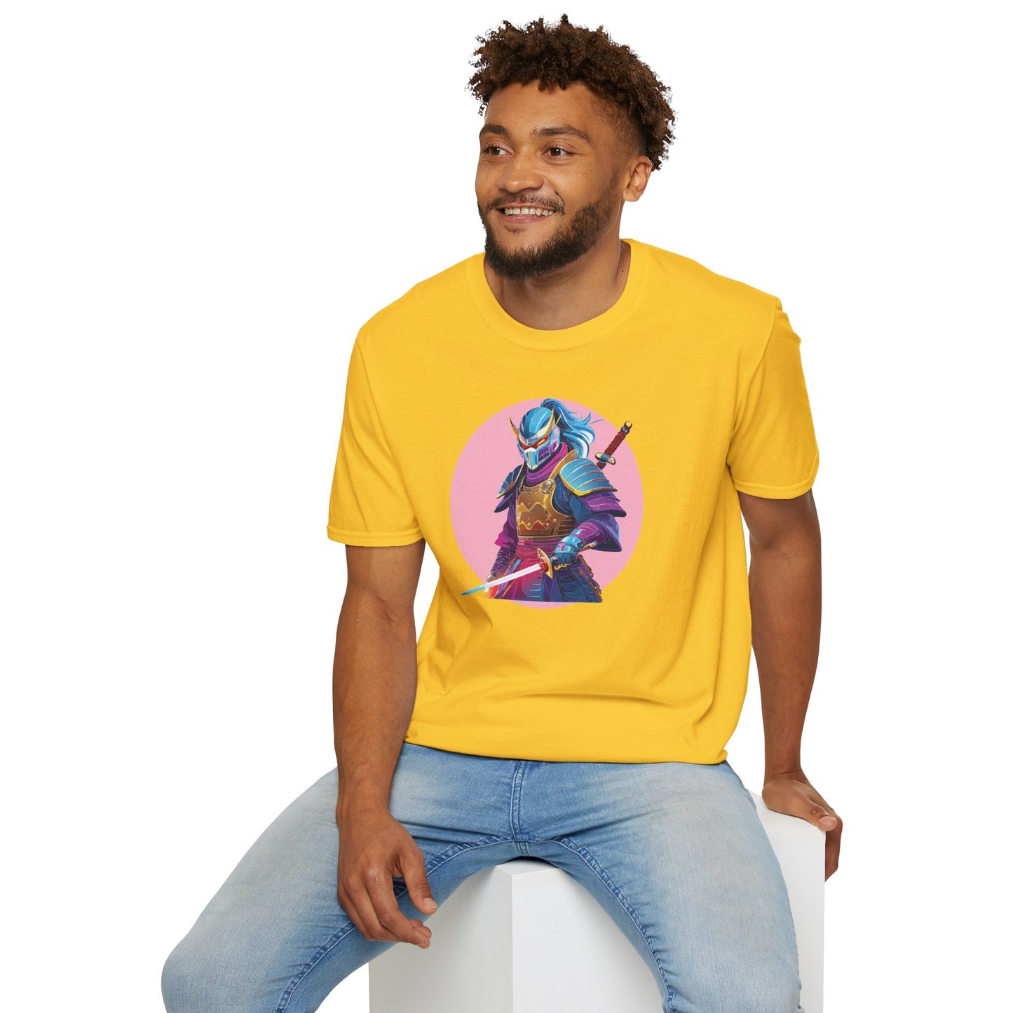 Samurai Themed Unisex Softstyle Tee Shirt Gildan 64000 100 Percent Ring Spun Cotton