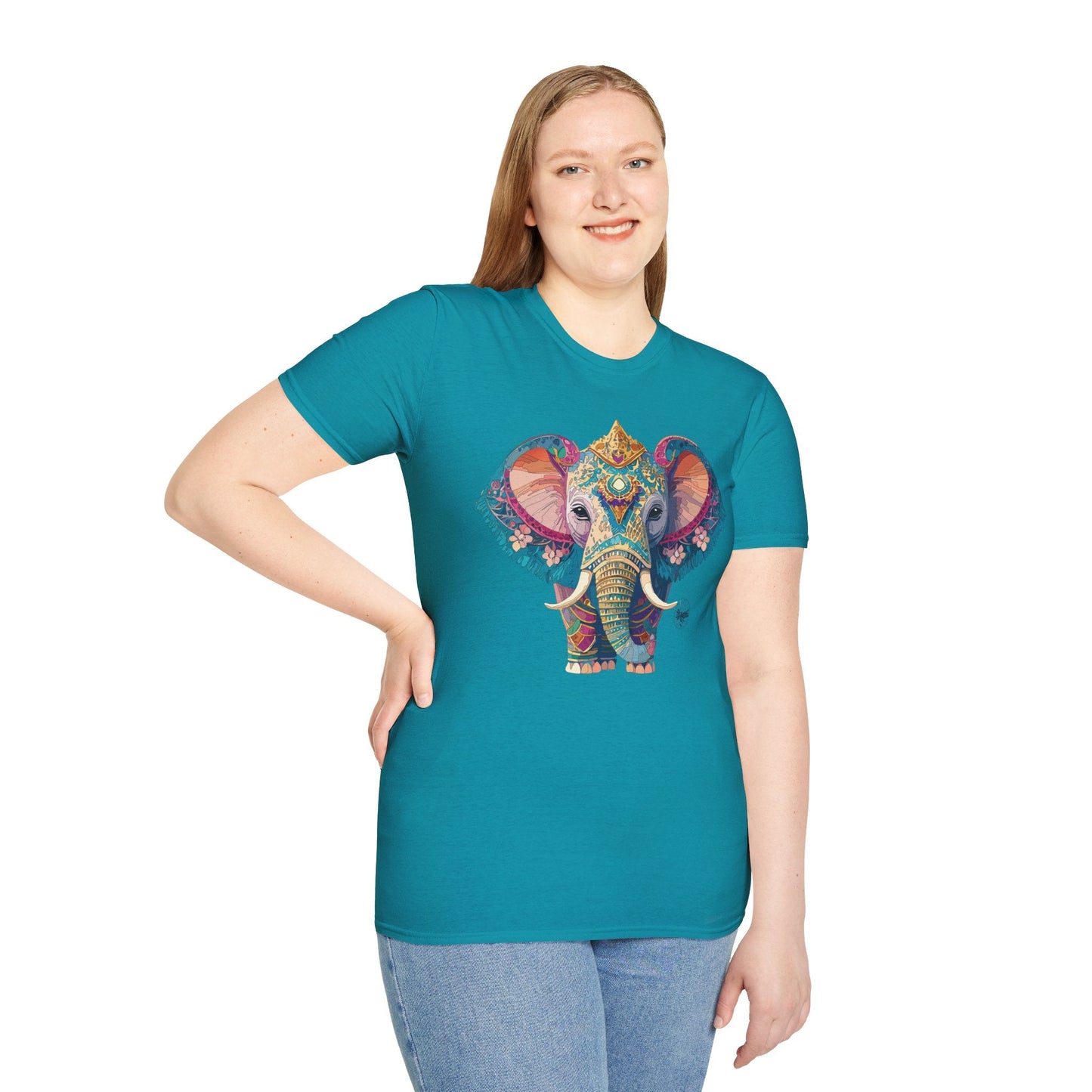 Elephant Shirt Unisex Animal Tee Softstyle 100 Percent Ring Spun Cotton Gildan 64000