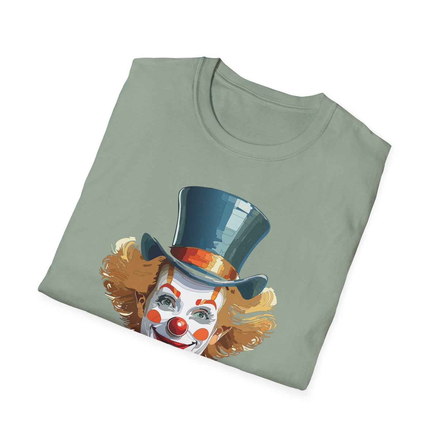 Funny Clown Shirt Unisex T Shirt Circus Style Tee With Scary Man Artwork Gildan 64000