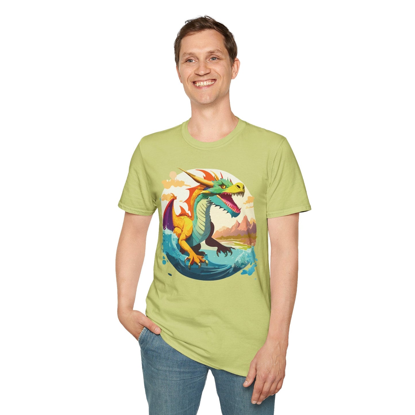 Dragon T Shirt Unisex Animal Print Dragon Shirt Gildan Softstyle Cotton Tee 64000