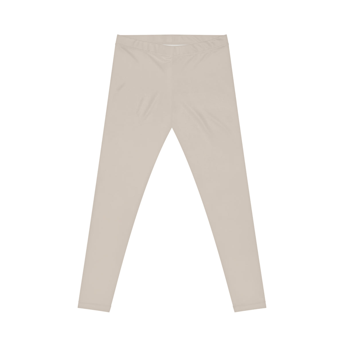 Oat Milk Beige Color Women's Poly-Span Casual Leggings XS-2XL