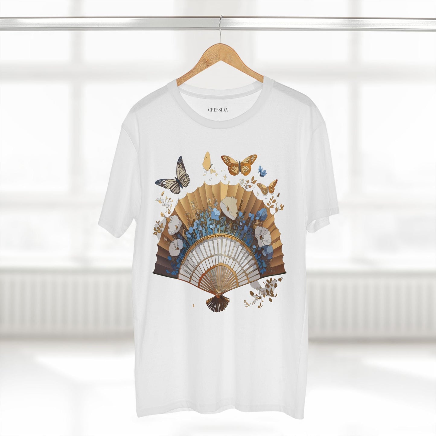 Antique Fan Graphic Design T-Shirt Unisex 100 Cotton Floral Carnival Artwork Tee 1