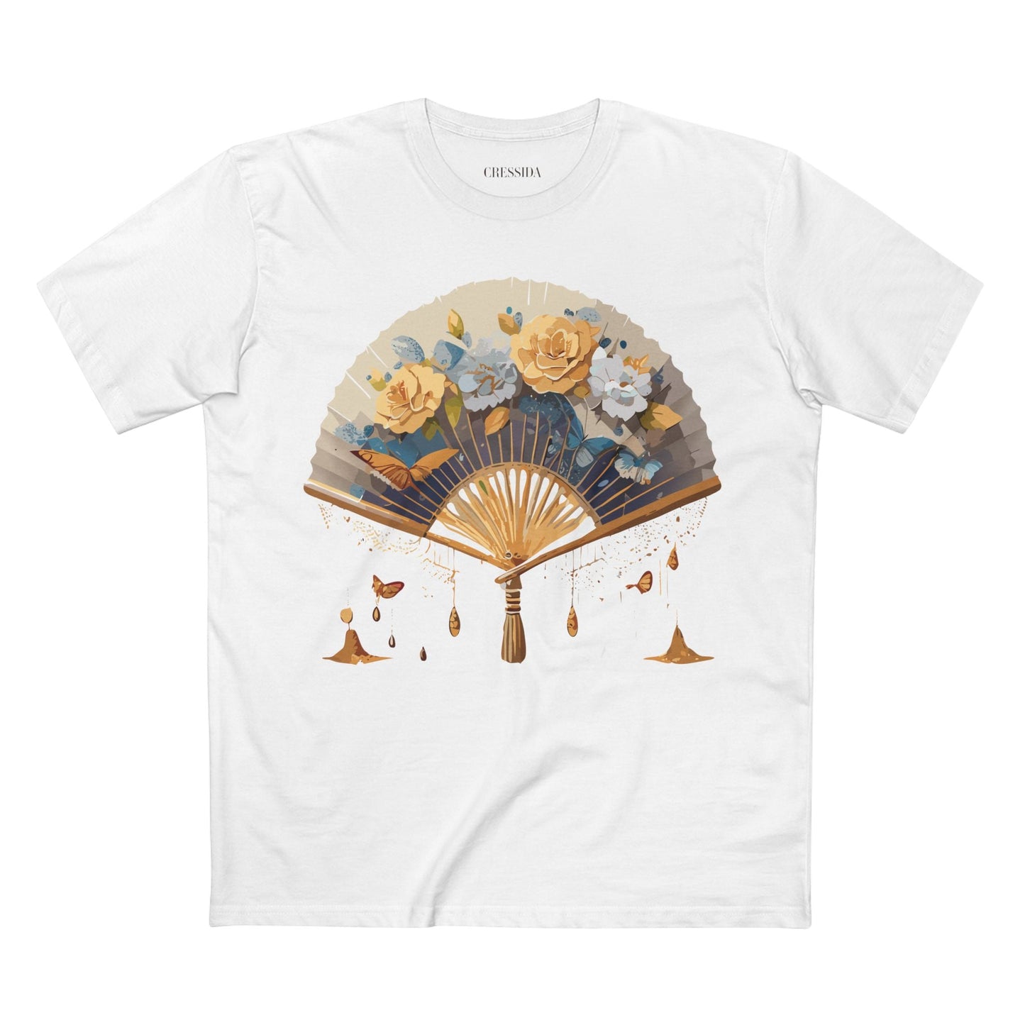 Antique Fan Graphic Design T-Shirt Unisex 100 Cotton Floral Carnival Artwork Tee 2
