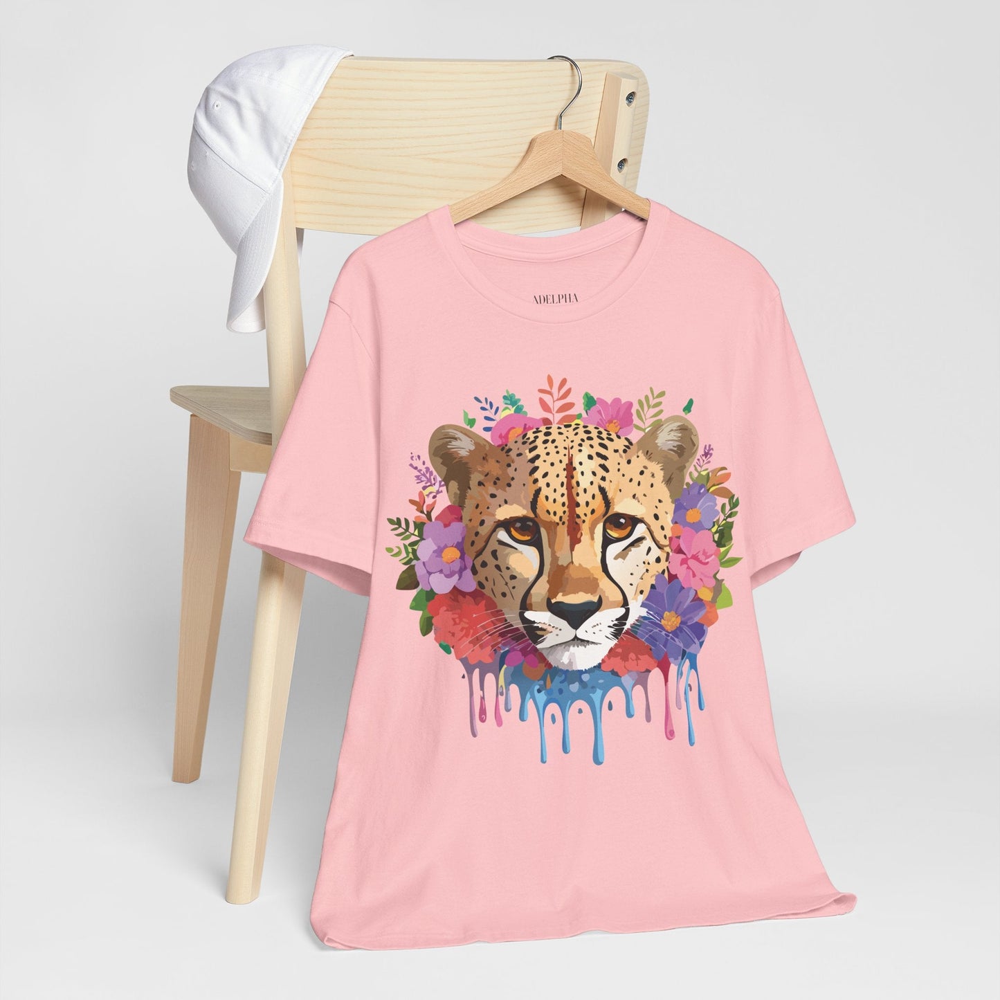 Adelpha Cheetah Graphic Tee Unisex Short Sleeve Art Shirt Original Artwork