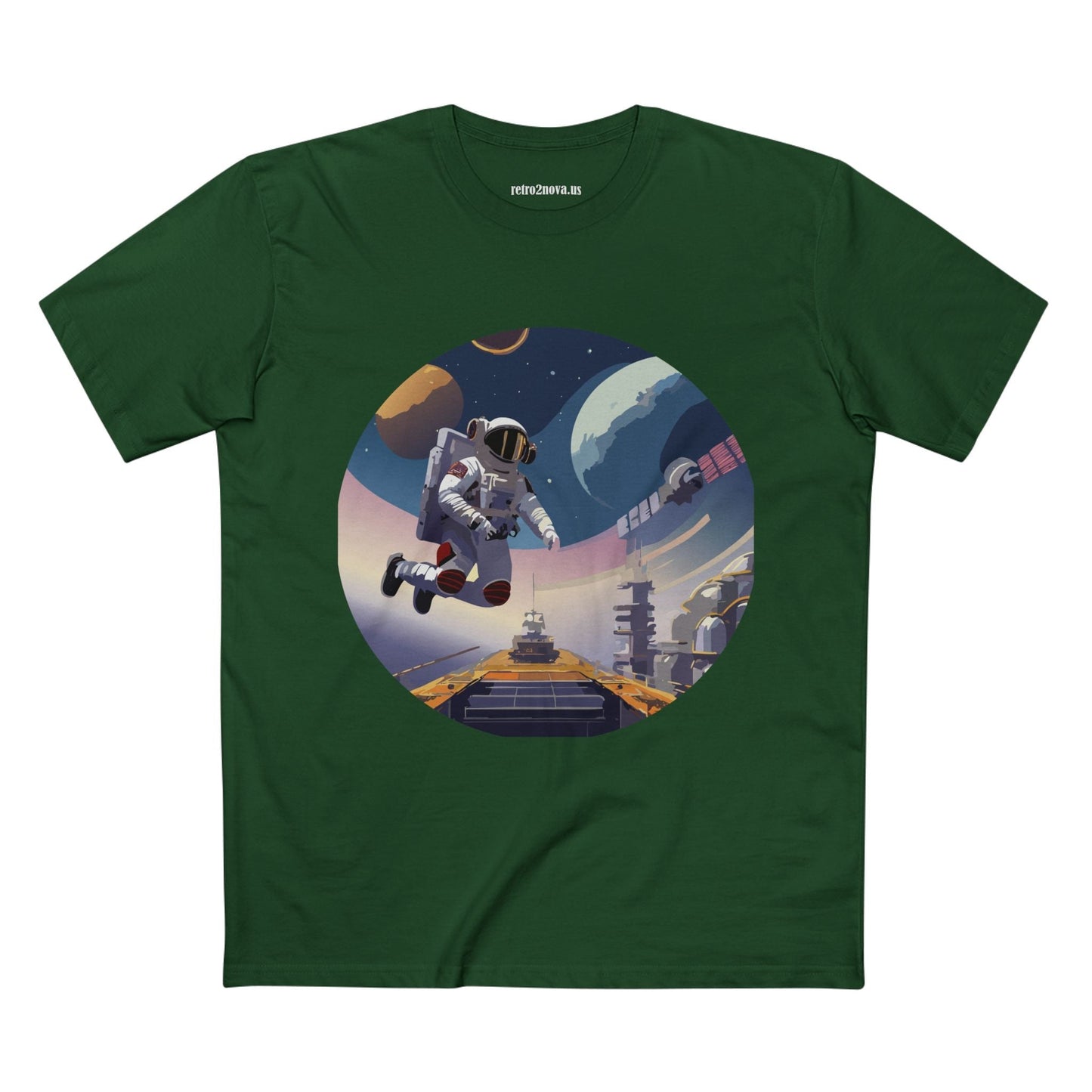 Cosmos Astronaut Shirt Unisex Premium Cotton Tee Original Art Design Retro2Nova CS 31