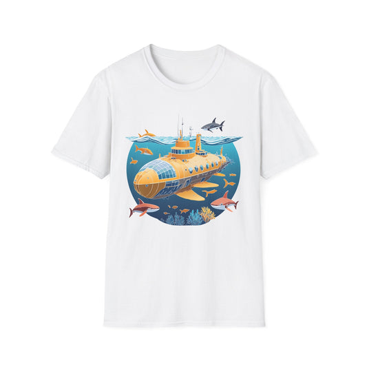 Ocean Themed Unisex Softstyle T Shirt 100 Percent Ring Spun Cotton U Boat Design Tee Everyday