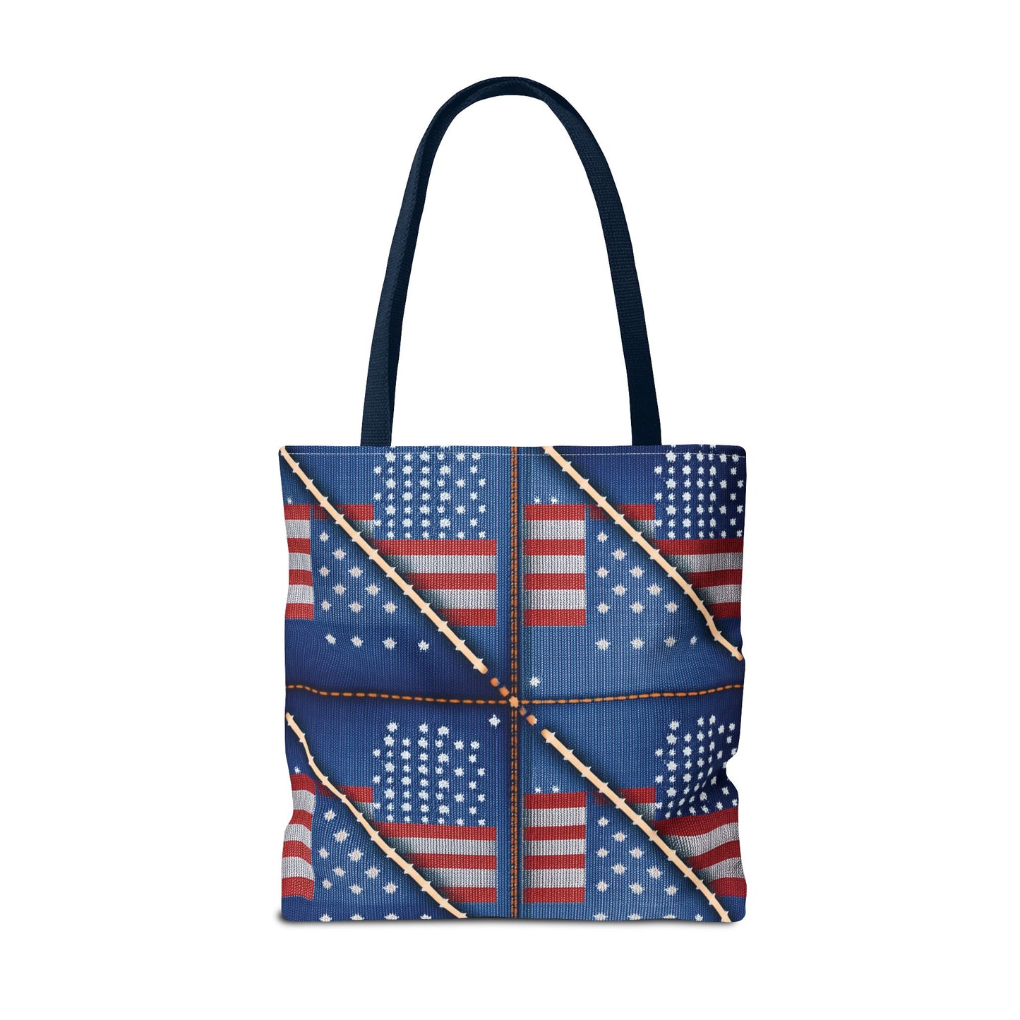 4th of July Graphic Denim Fabric Imitation Print Unisex Canvas Bag Poly Spun 3 Sizes Tote Bag 200-19