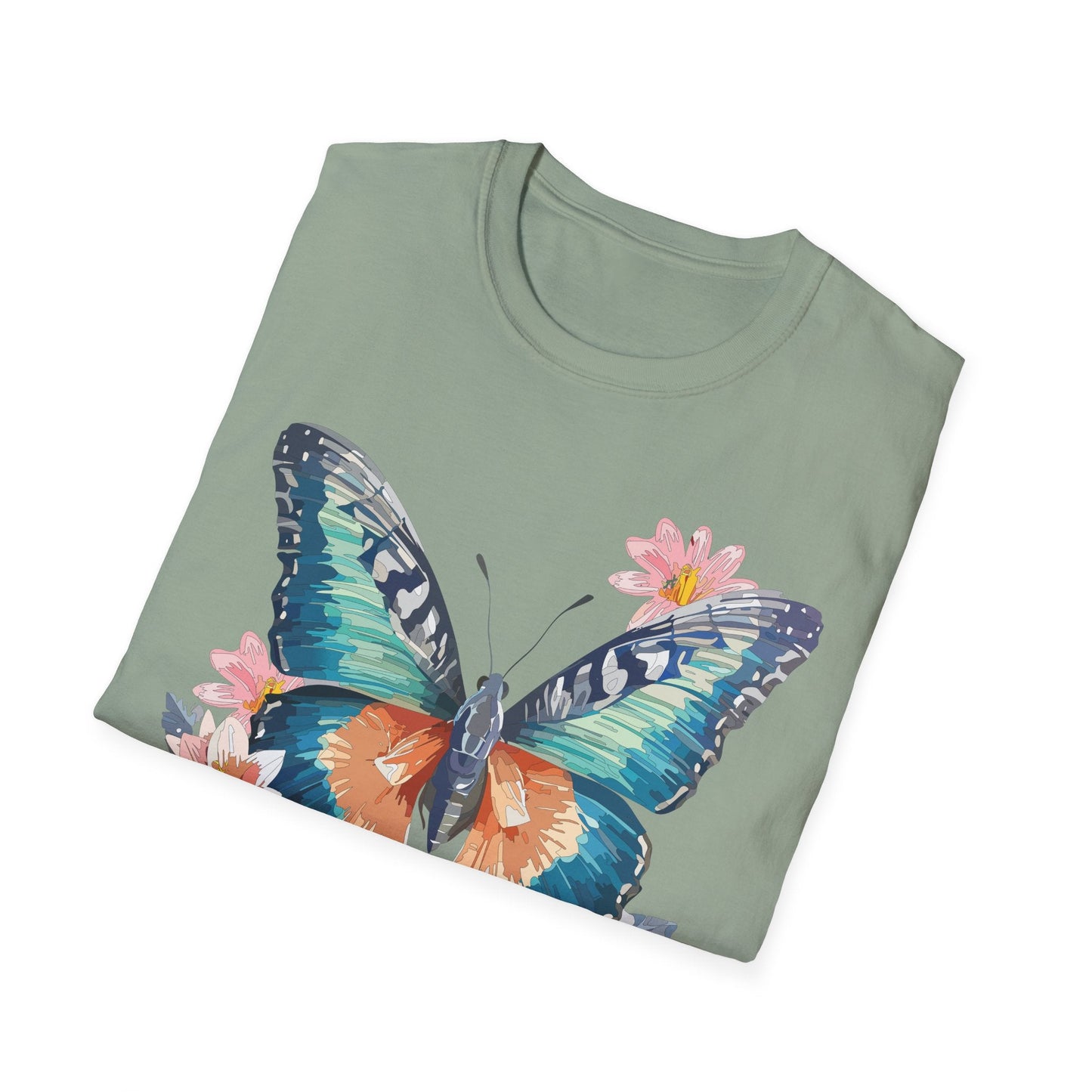 Butterfly T Shirt Unisex Cotton Tee Monarch Butterfly Design Softstyle 64000 Gildan Brand Quality