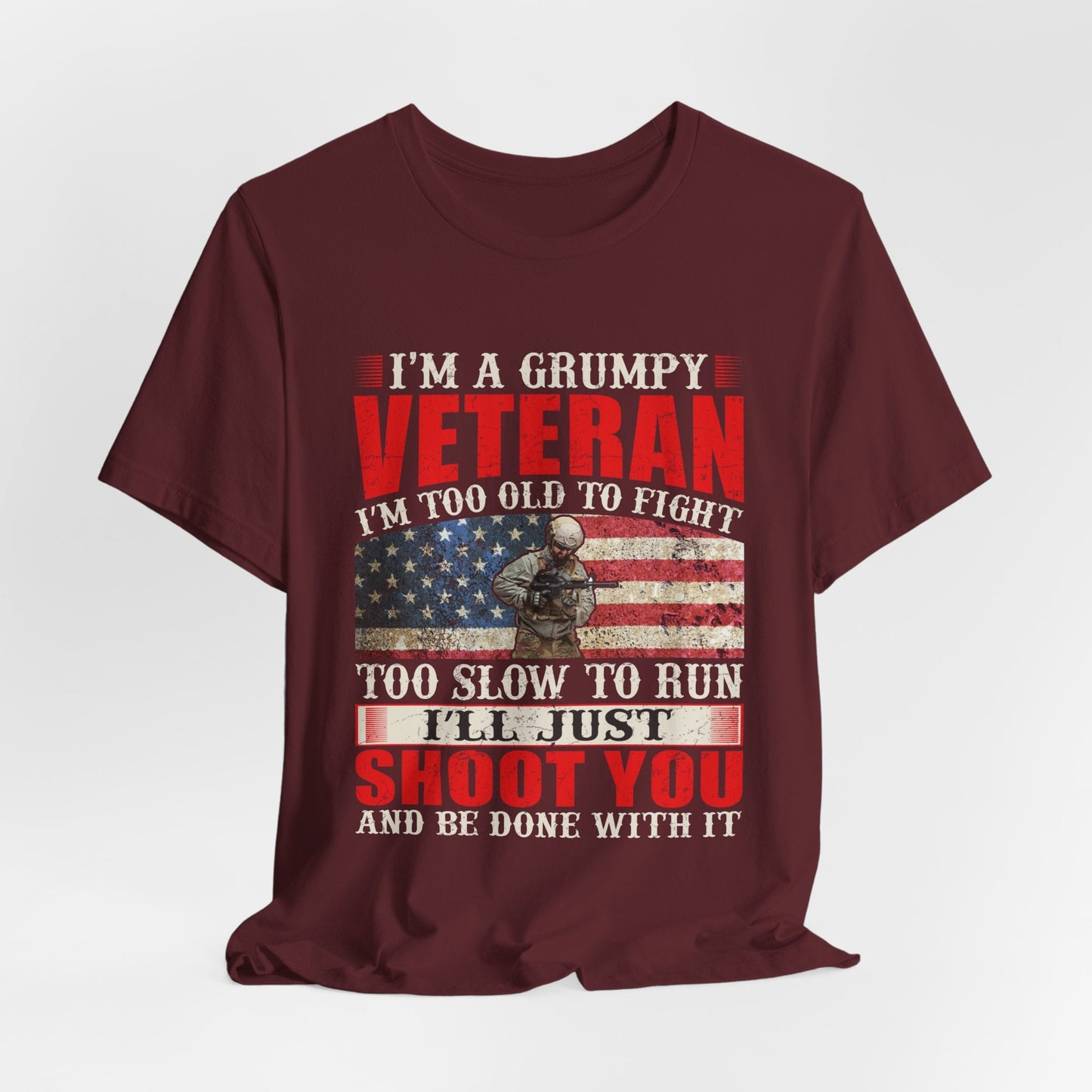 Army Veteran Patriotic Graphic Design Unisex Cotton T-Shirt v38
