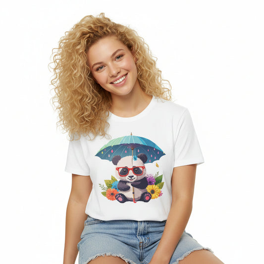Panda Shirt Unisex Tee 100 Percent Ring Spun Cotton Softstyle Gildan 64000 Animal Print