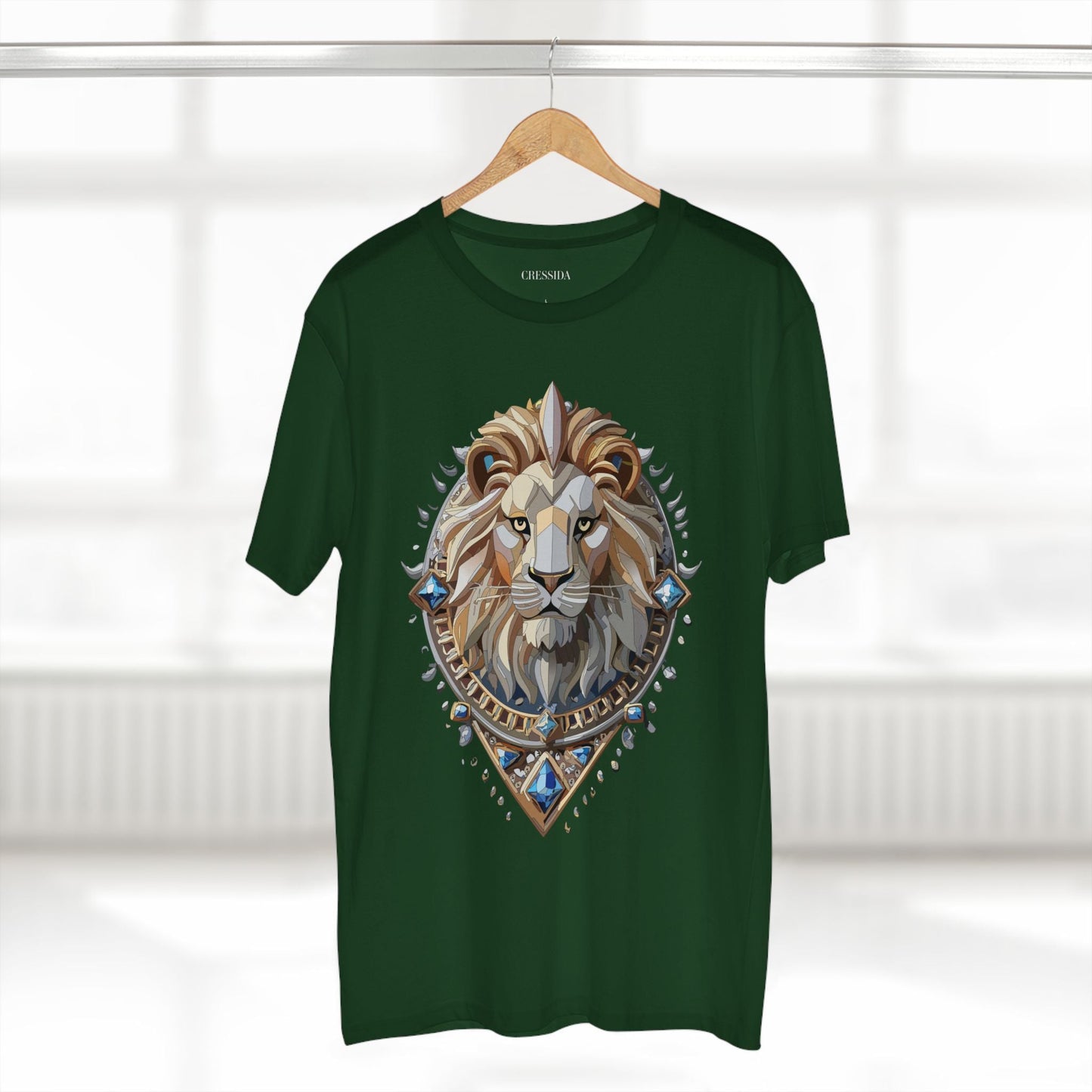 Lion Graphic Unisex 100 Cotton Tee With Unique Animal Golden Medallion Art Design 7