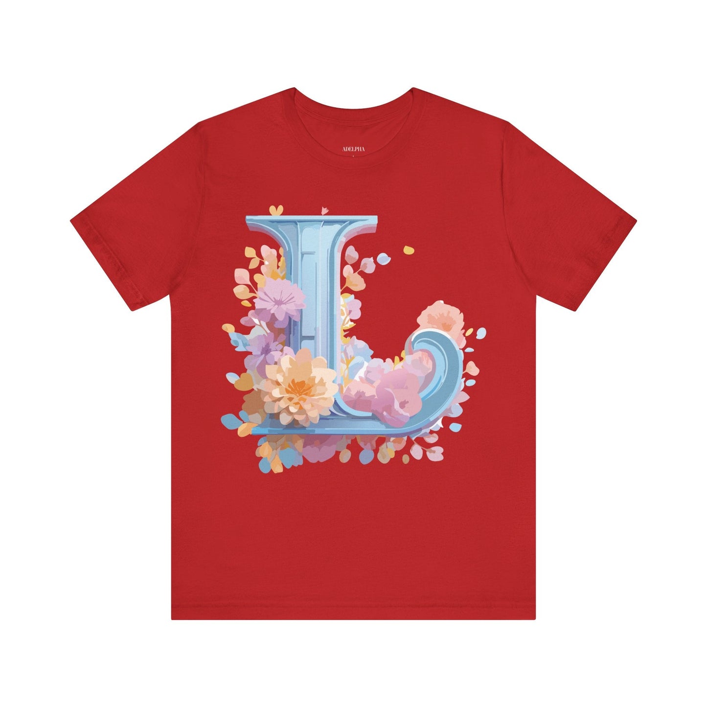 Unisex Letter L Graphic Tee Vintage Inspired Artwork Adelpha Short Sleeve Shirt Premium
