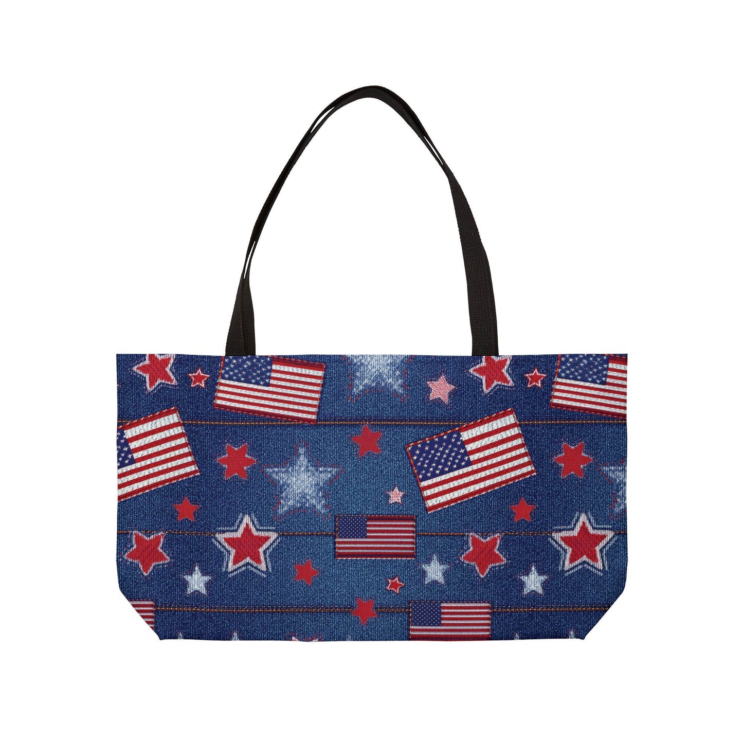 US Flag Denim Color Imitation Print Unisex  Yoga Bag   Spun Poly 24x13 Canvas Bag 64
