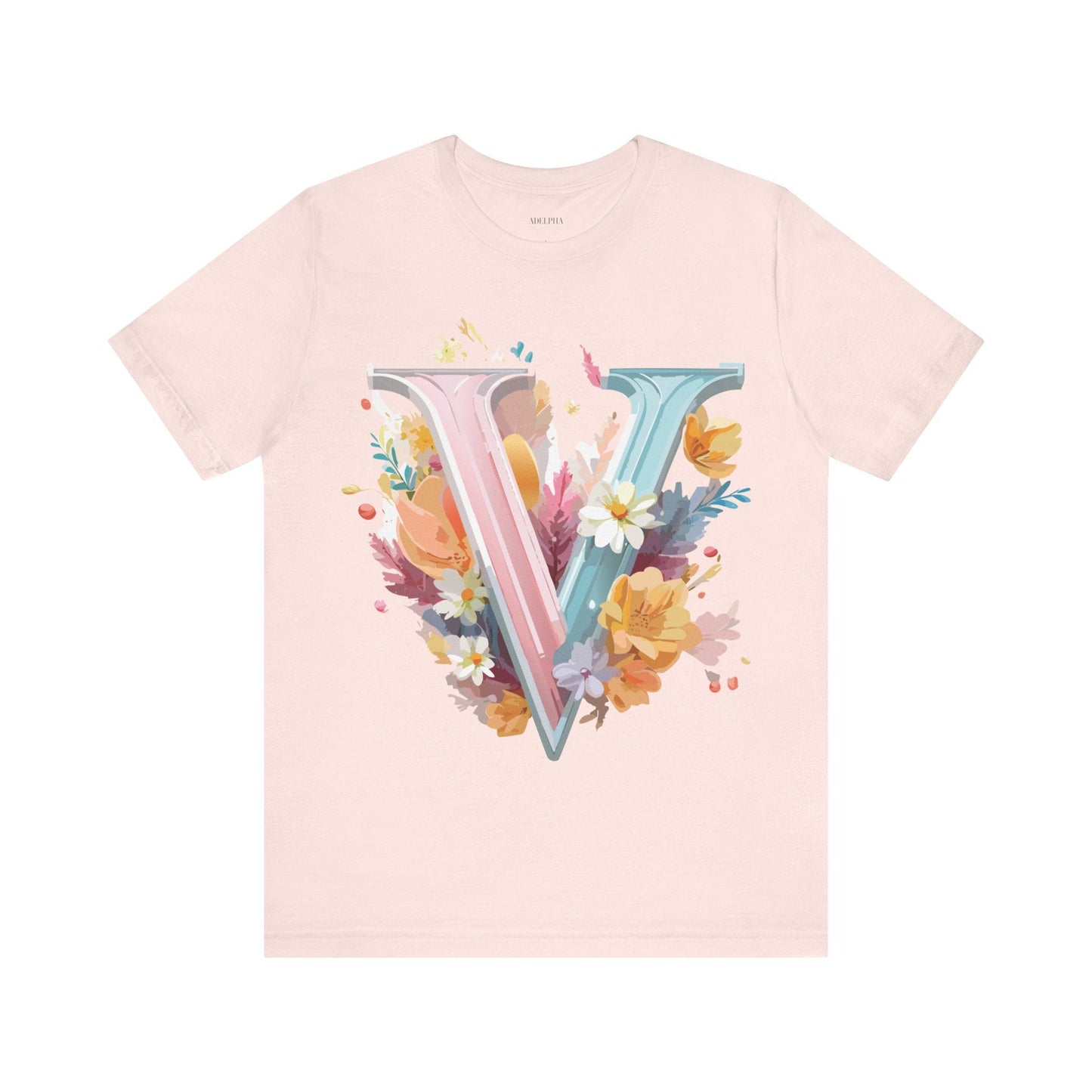 Letter V Graphic Tee Unisex Jersey Short Sleeve Art Design  Vintage Inspired