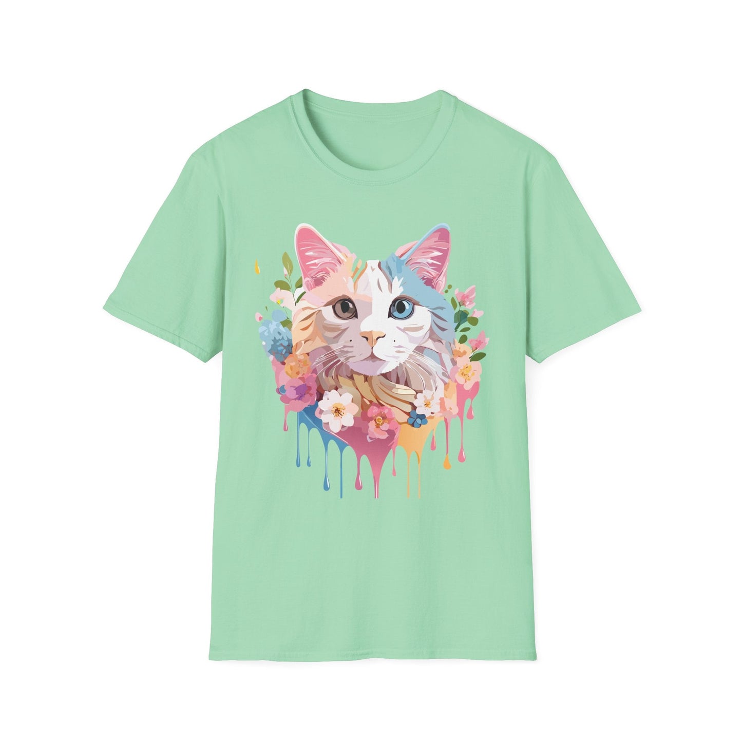 Cat Shirt Unisex Softstyle Tee 100 Percent Ring Spun Cotton Kitten Tee