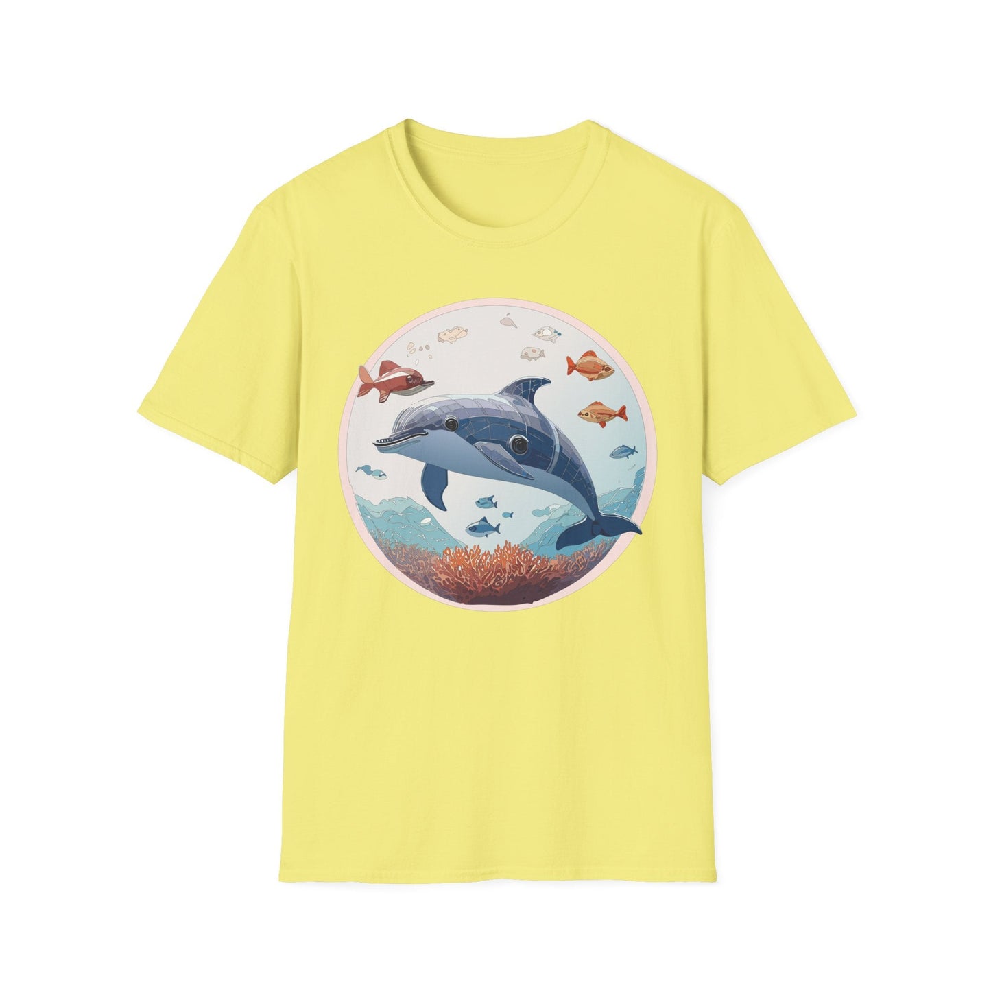 Dolphin Shirt Unisex Softstyle Tee One Hundred Percent Ring Spun Cotton Lightweight Comfort
