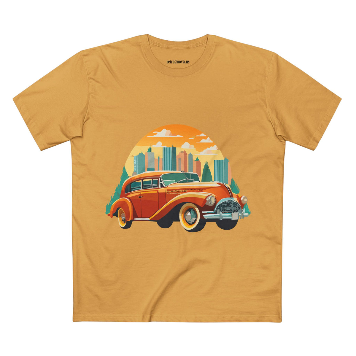 Retro Car Vintage Graphic Tee Staple Unisex 100 Cotton Tee Shirt - RC-19
