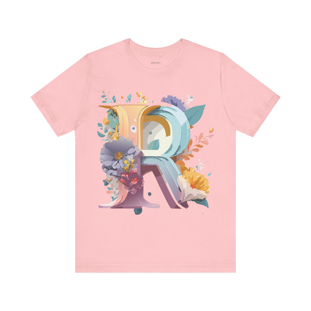 Letter R Graphic Unisex Cotton Bella+Canvas Tee with Art Letter Design