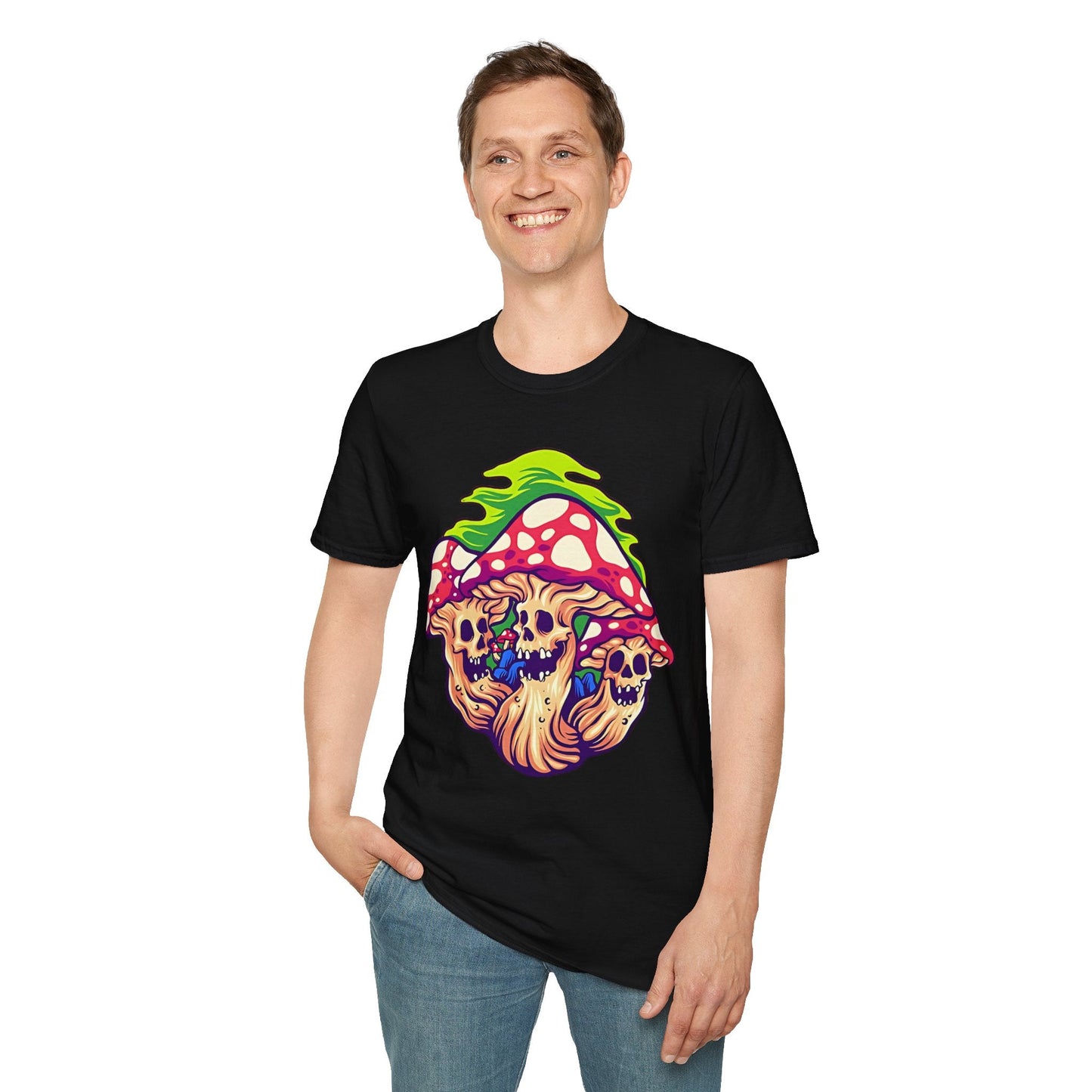 Mashroom Tee Shirt Unisex Softstyle Gildan 64000 Cotton With Funny Mashroom Design