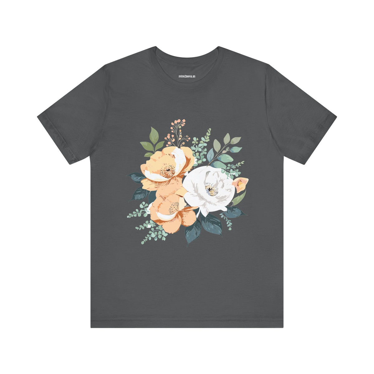 Floral Graphic Unisex Cotton Bella+Canvas Tee with Flowers Design ab14
