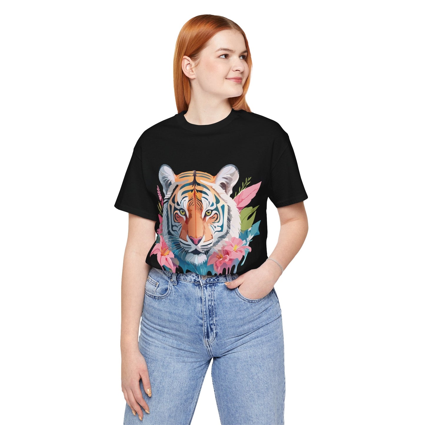 Tiger Graphic Unisex 100 Cotton Vintage Art with Animal Tee 13