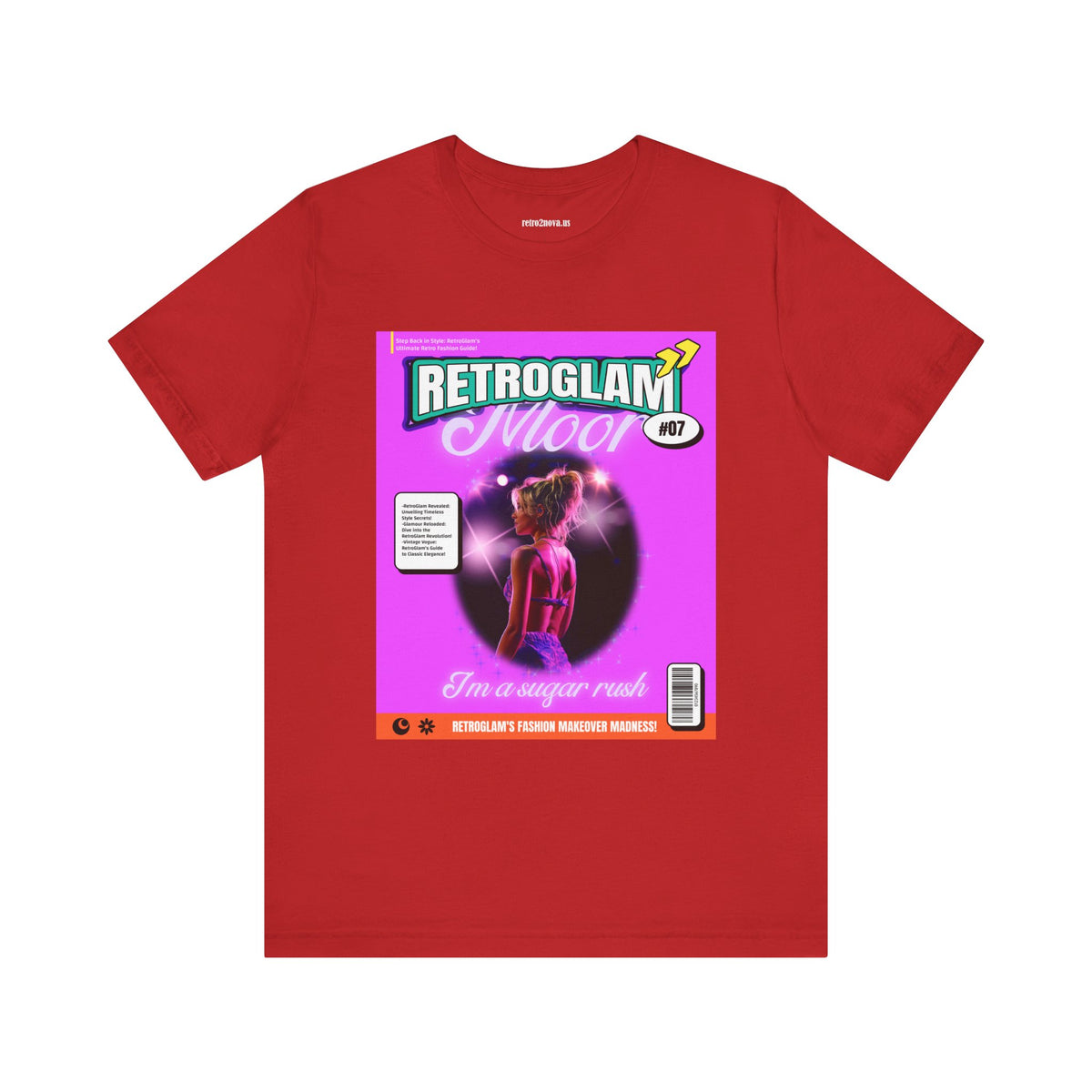 Magazine Cover Graphic Unisex Cotton Bella+Canvas Tee with Retro Poster ab27