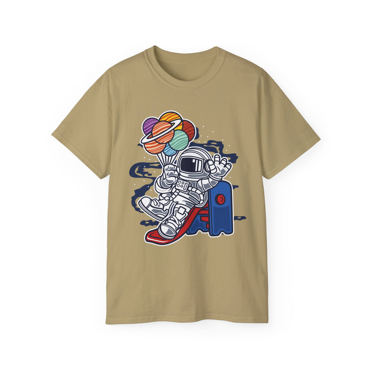 Astronaut Cartoon Graphic Tee Unisex 100 Cotton Gildan T-Shirt 5