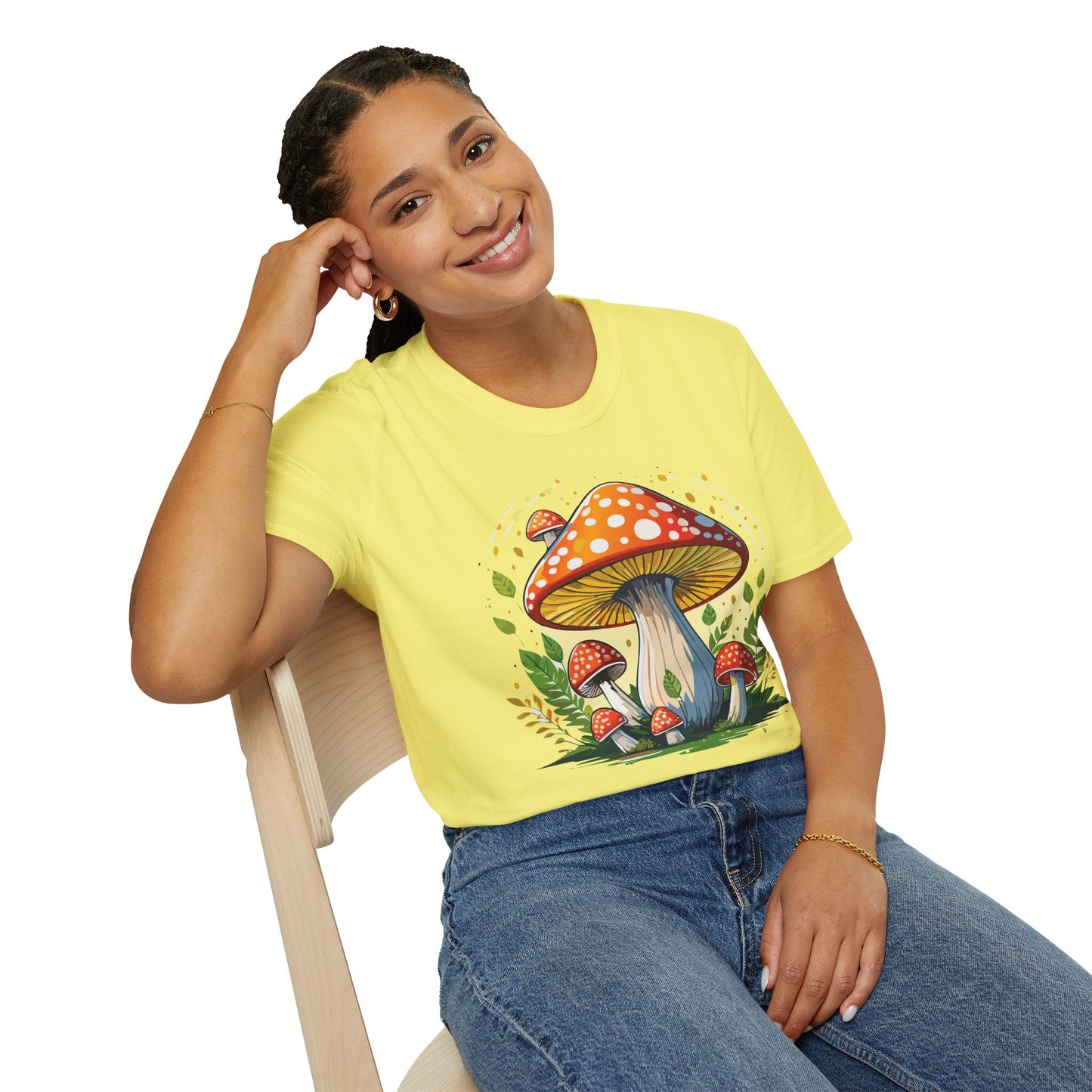 Mashroom Tee Shirt Unisex Funny Mashroom Design Softstyle 64000 Ring Spun Cotton Tee