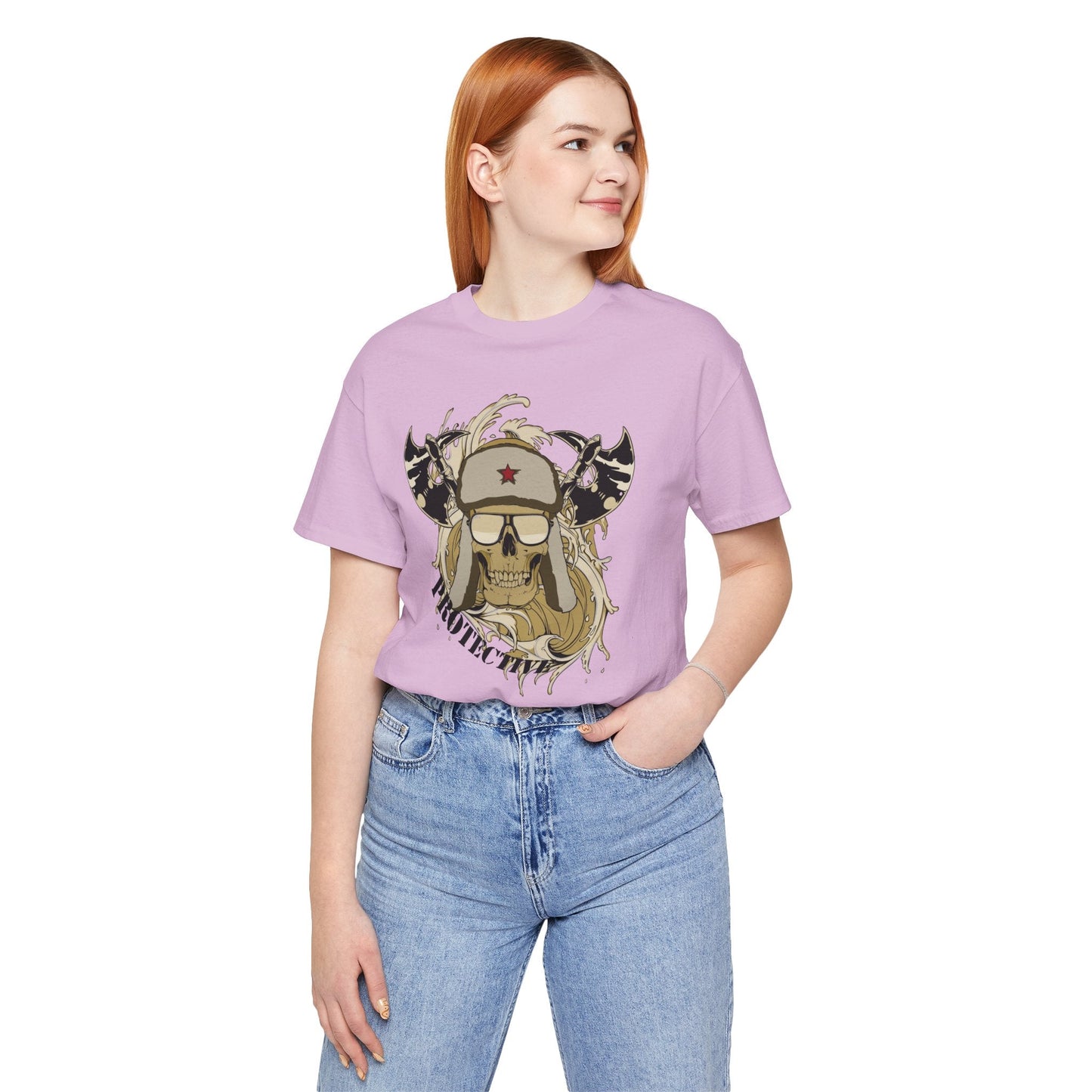 Viking Skull Graphic with Horned Helmet T-Shirt Captain Design Tee Art-41