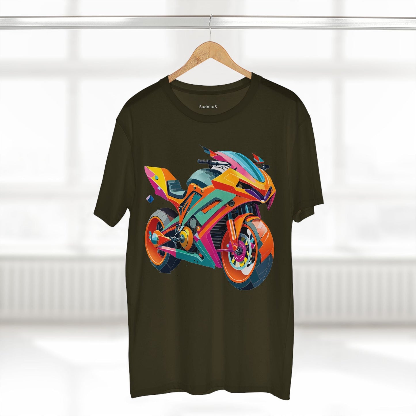 Moto Bike Graphic Unisex 100 Cotton Staple Tee 6