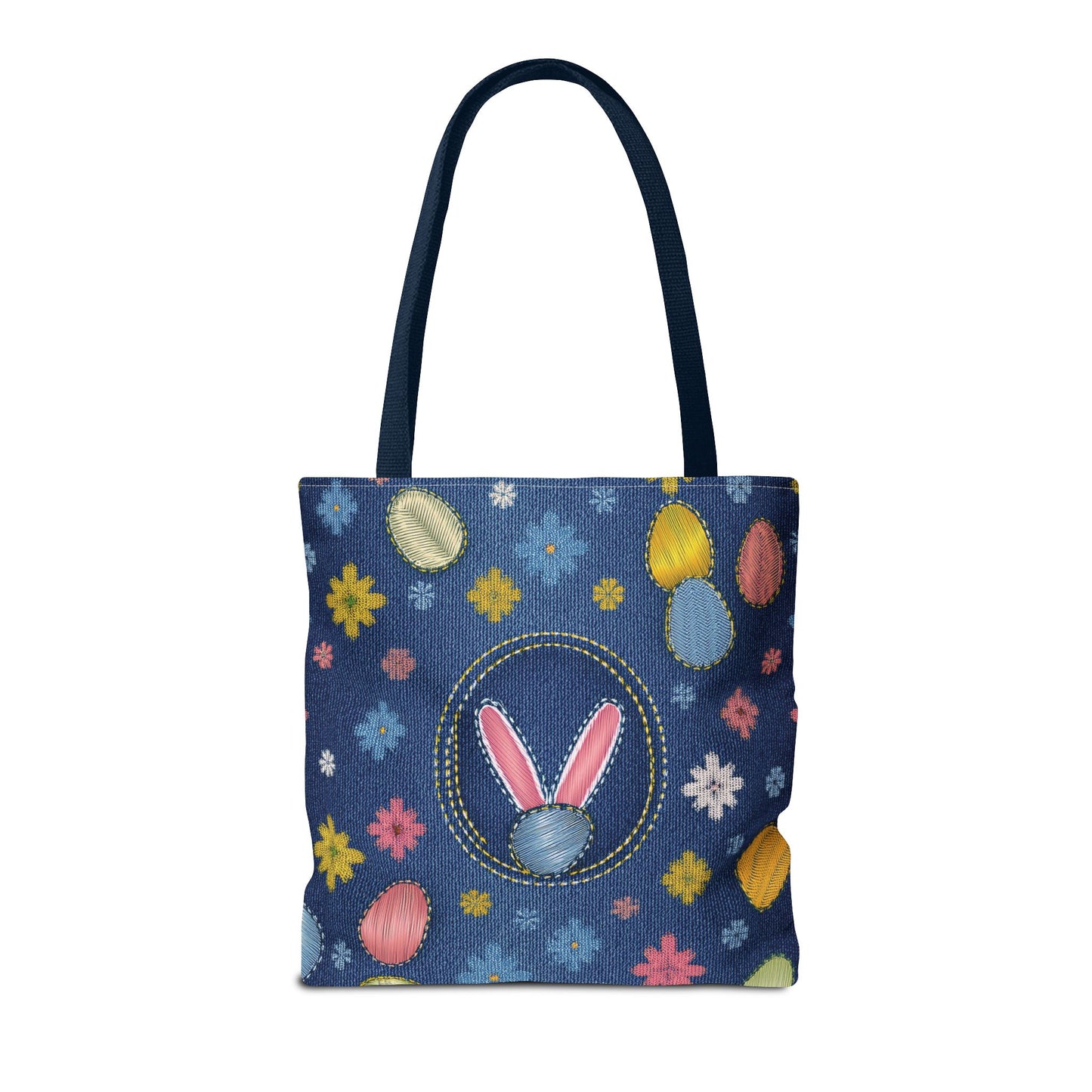 Easter Graphic Design Denim Fabric Imitation Print Unisex Canvas Bag Poly Spun 3 Sizes Tote Bag 204-10