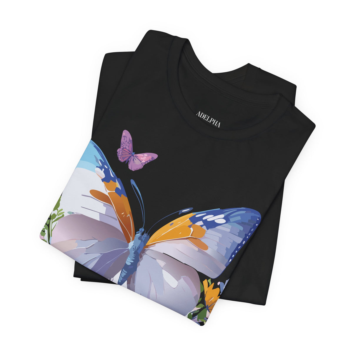 Butterfly Graphic Unisex Cotton Bella+Canvas Tee with Art Design n57