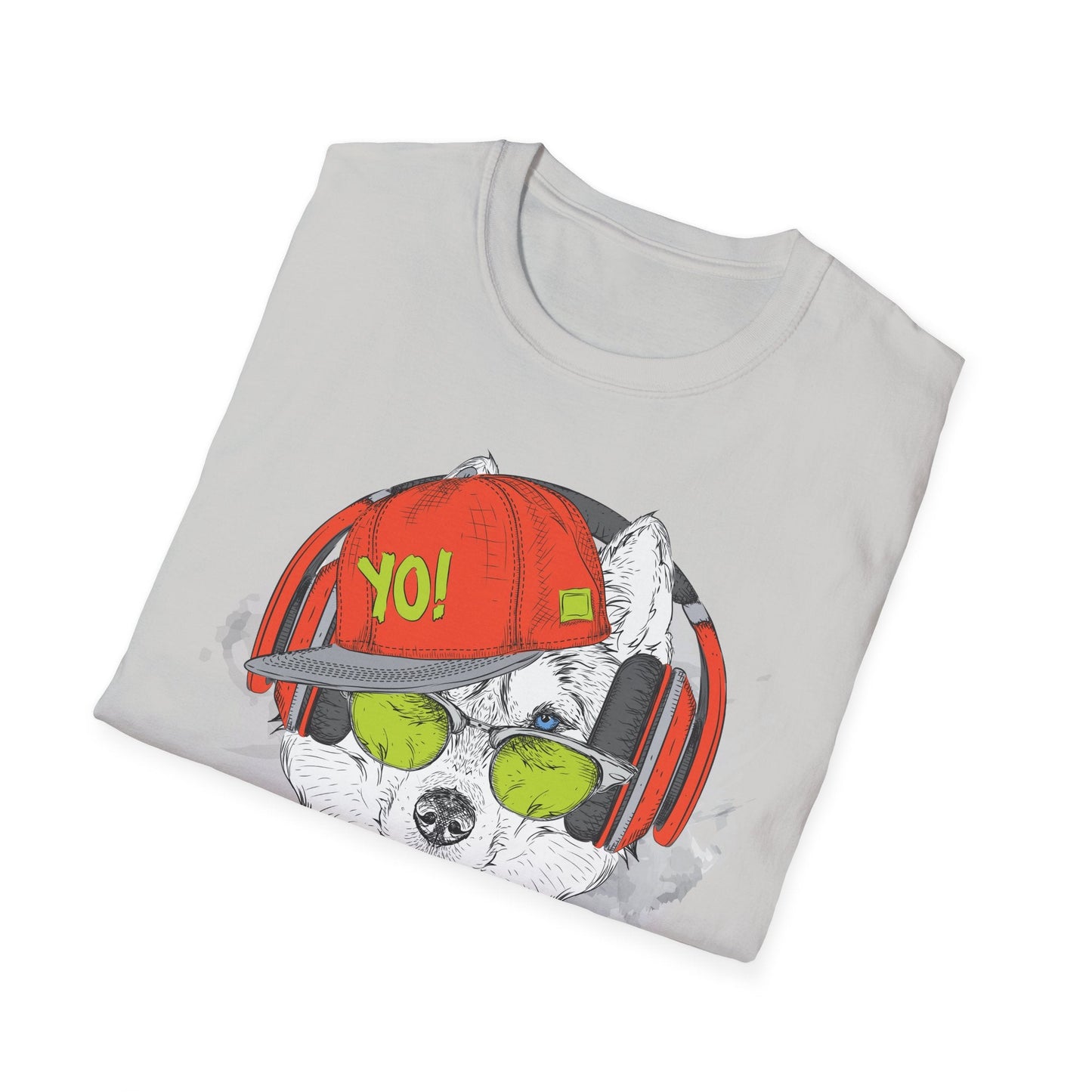 Unisex Music Animals Short Sleeve T Shirt With Headphones For Music Lovers Gildan 64000