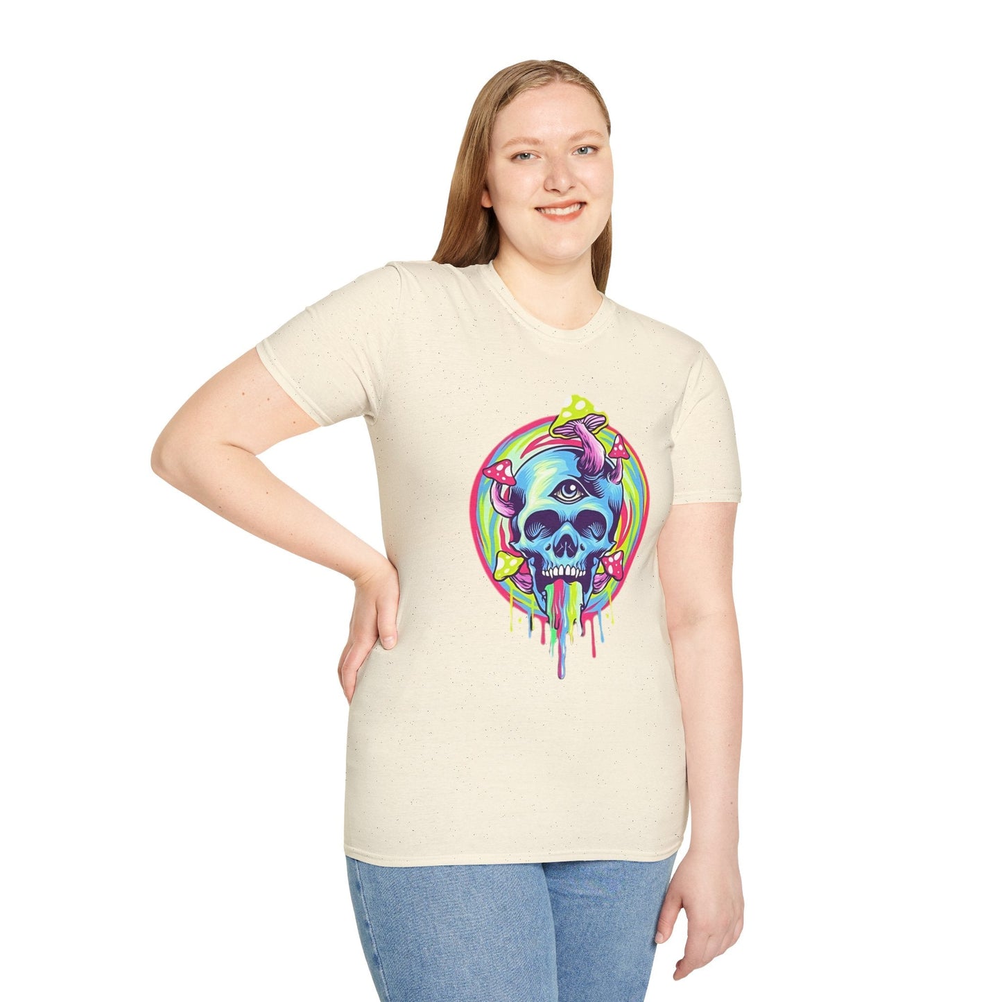 Unisex Skull Tee Shirt With Skeleton Design Cotton Softstyle 64000 T Shirt Premium Cotton Tee
