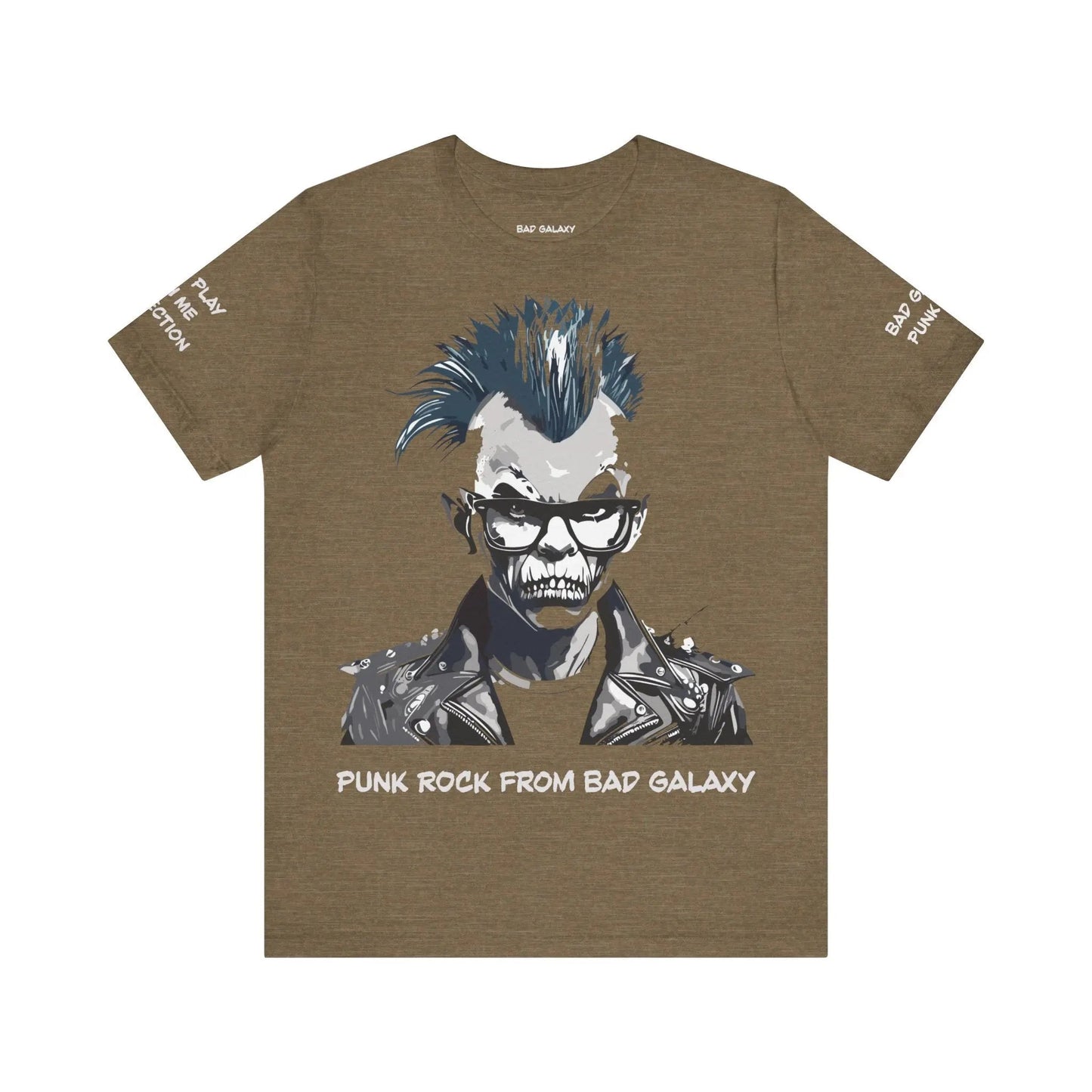 Punk Rock Tee Shirt From Bad Galaxy 100 Percent Cotton Eco Friendly Inks Made To Order USA Designed