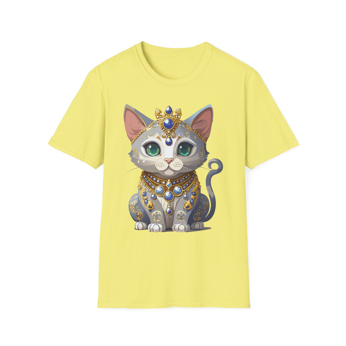 Jeweled Royal Cat T-Shirt | Gemstone Crown Kitty