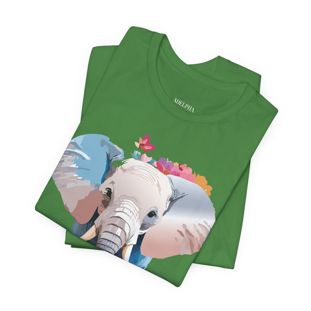 Elephant Graphic Unisex Cotton Bella+Canvas Tee with Art Animal Design e128
