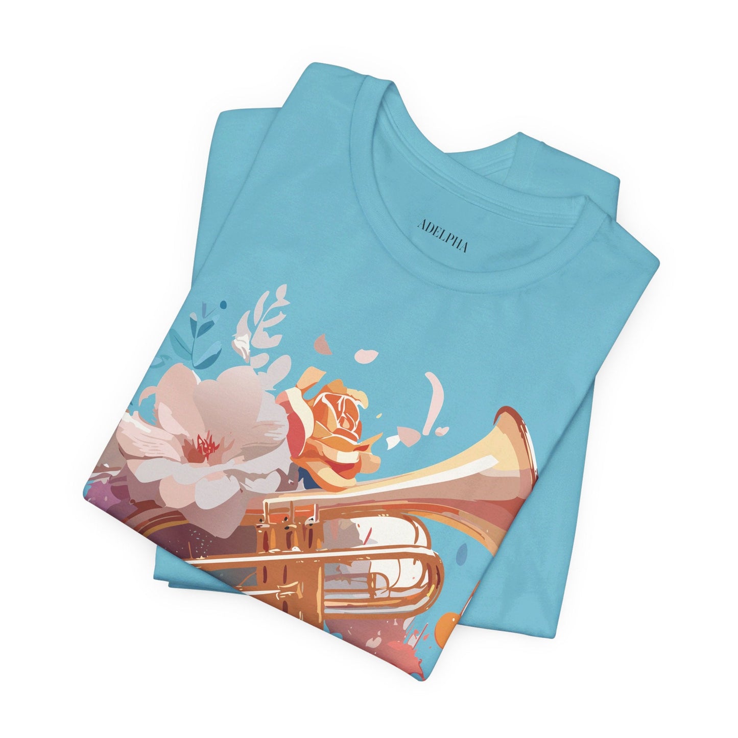 Music Graphic Unisex 100 Cotton Vintage Art with Musical Elements Tee 138